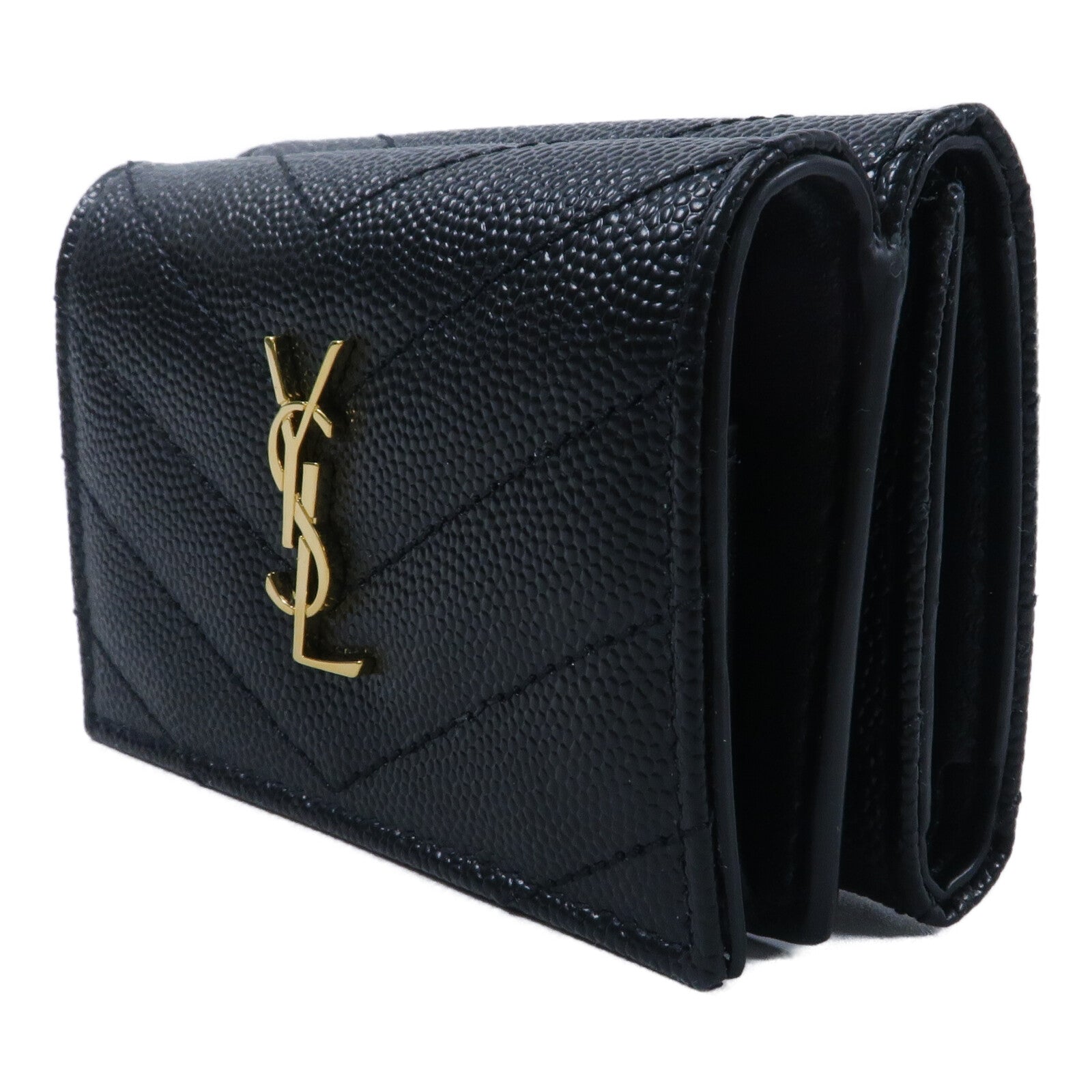 SAINT LAURENT 牛皮皮革Cassandre Matelasse Origami Tiny Wallet銀包