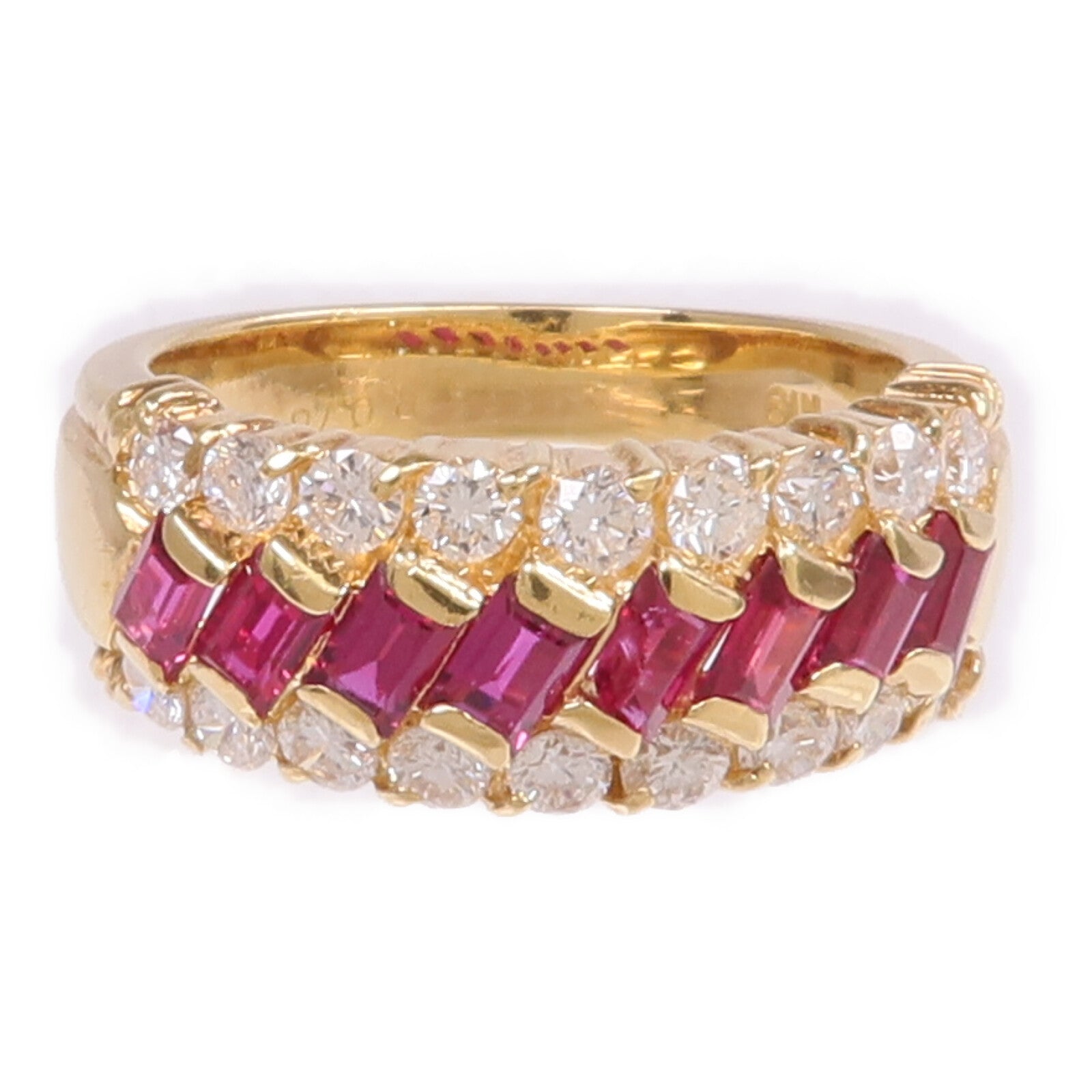 JEWELRY 18K黃金Ruby Diamond Ring紅寶石/鑽石戒指US#5