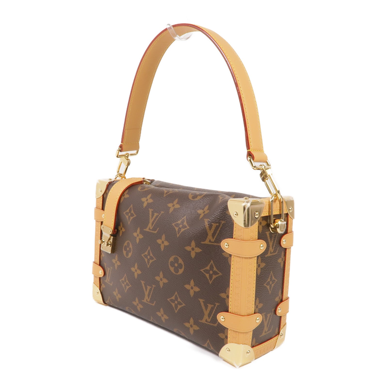 LOUIS VUITTON Monogram Side Trunk金扣手挽肩背兩用袋