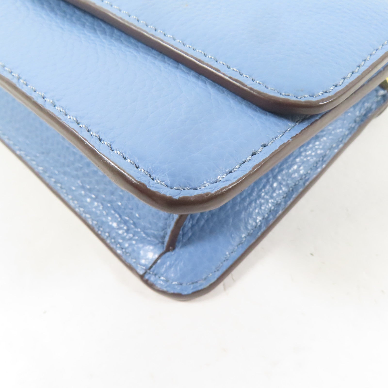 Tory Burch 牛皮皮革2 Way Shoulder Bag金扣手挽肩背兩用袋淺藍色