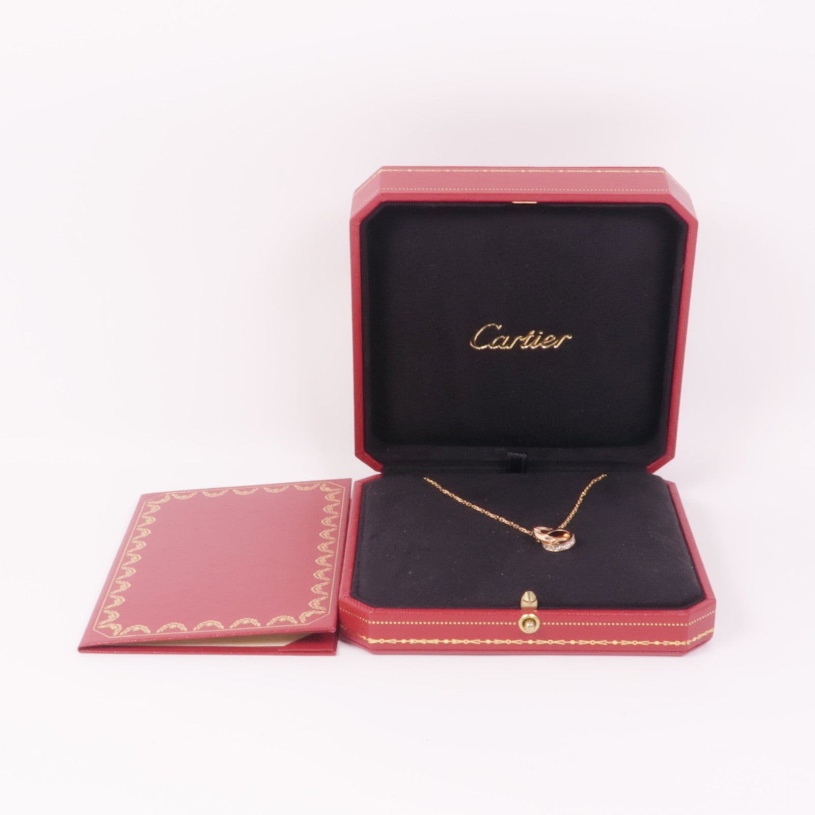 CARTIER 18K玫瑰金Love Necklace Paved鑽石項鍊