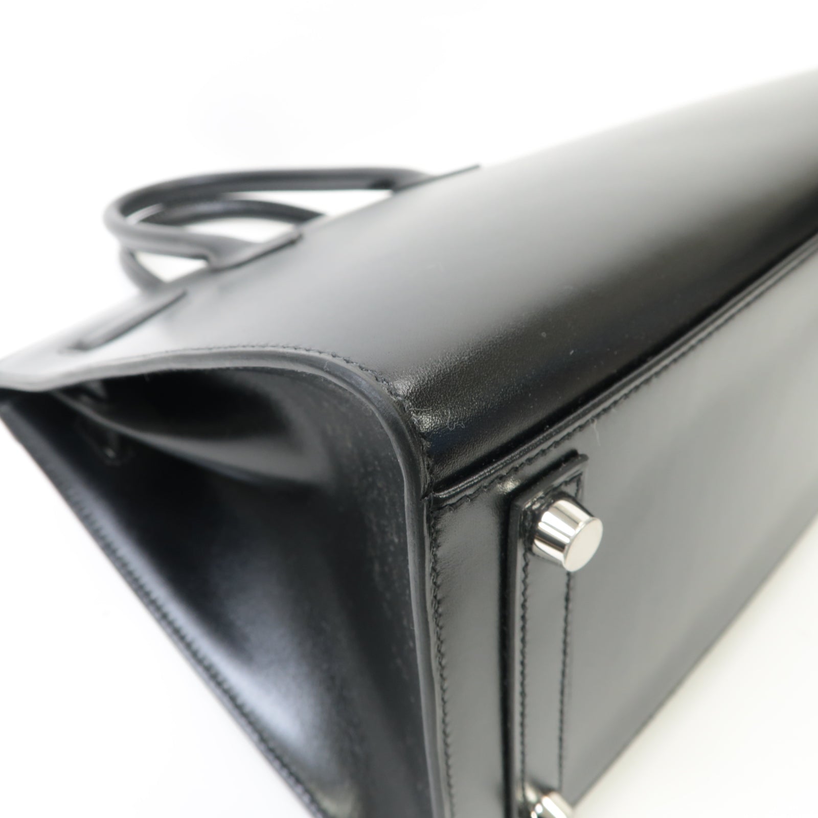 HERMES 【激減優惠】Box Calf皮革Birkin 30銀扣手挽袋黒色