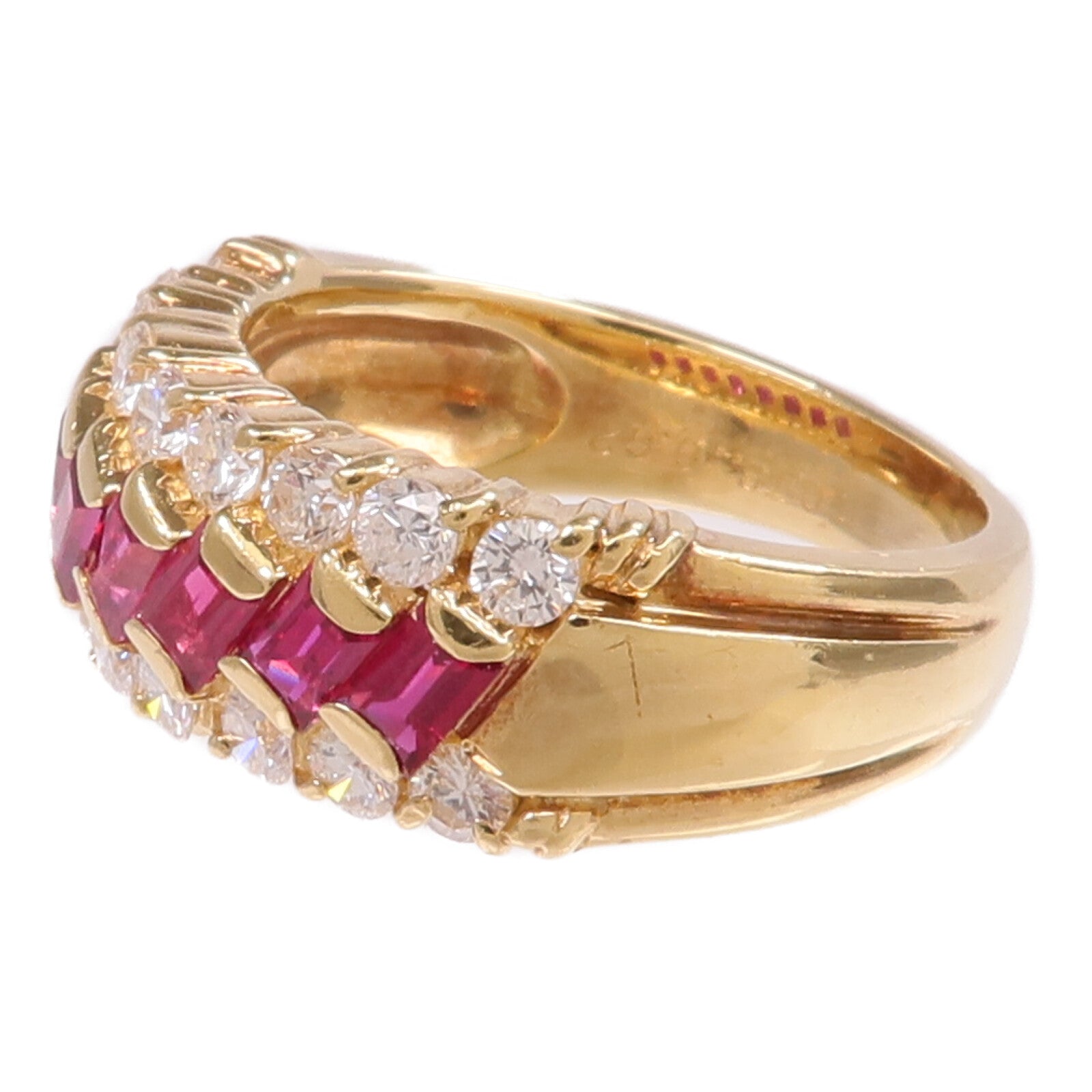 JEWELRY 18K黃金Ruby Diamond Ring紅寶石/鑽石戒指US#5