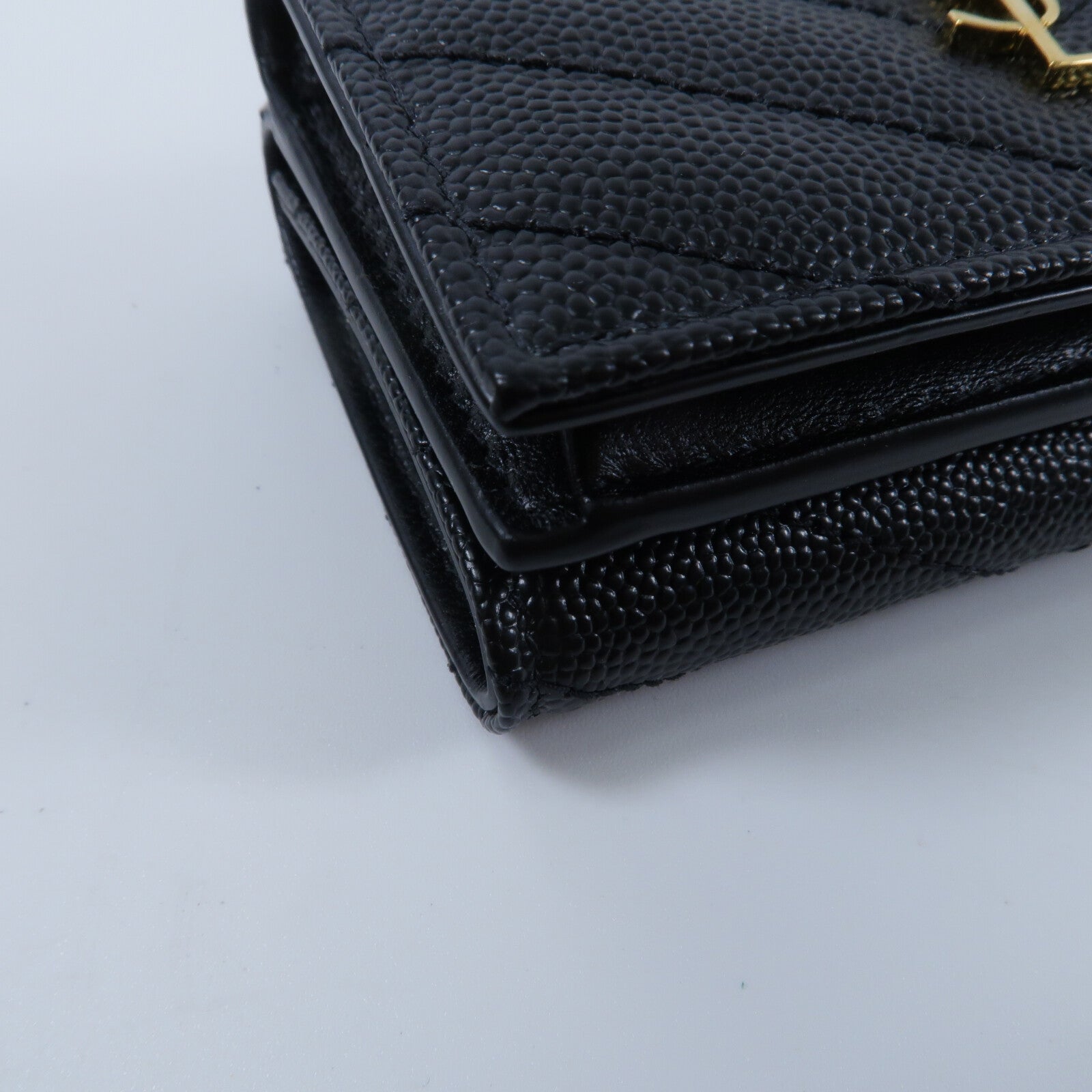 SAINT LAURENT 牛皮皮革Cassandre Matelasse Origami Tiny Wallet銀包