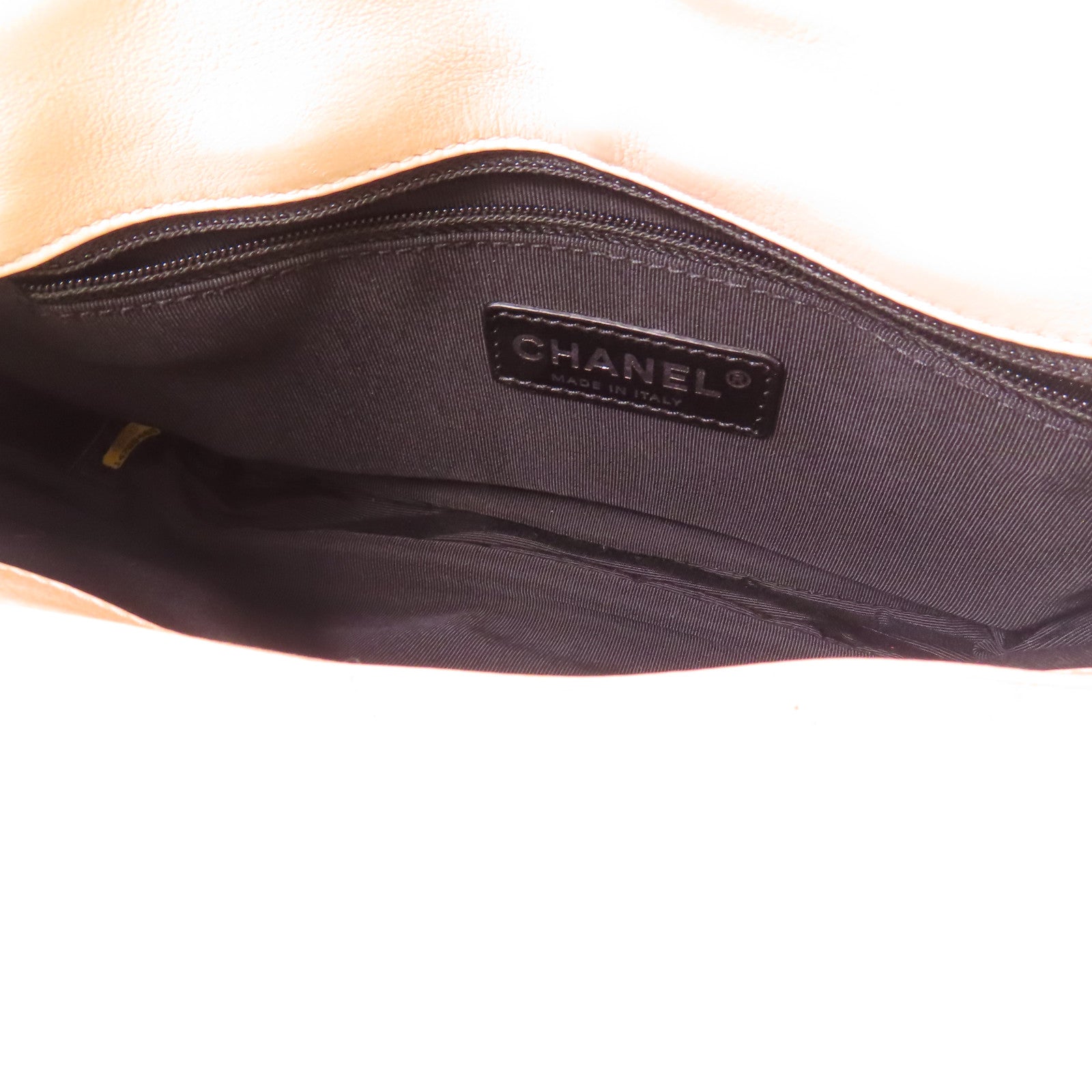 CHANEL 牛皮皮革Chain Shoulder銀扣鏈帶肩背袋