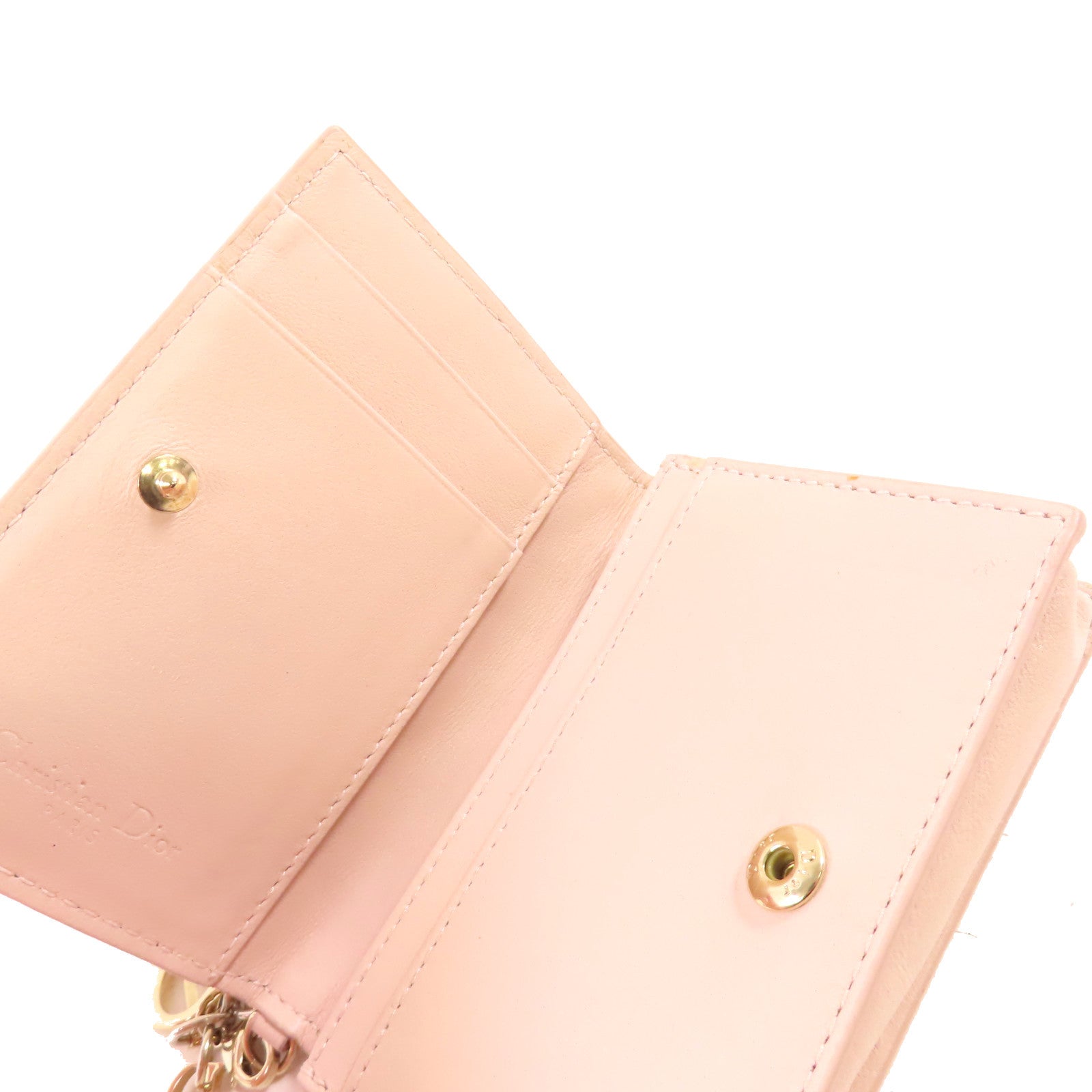 Dior 牛皮皮革Card Case金扣卡套裸色