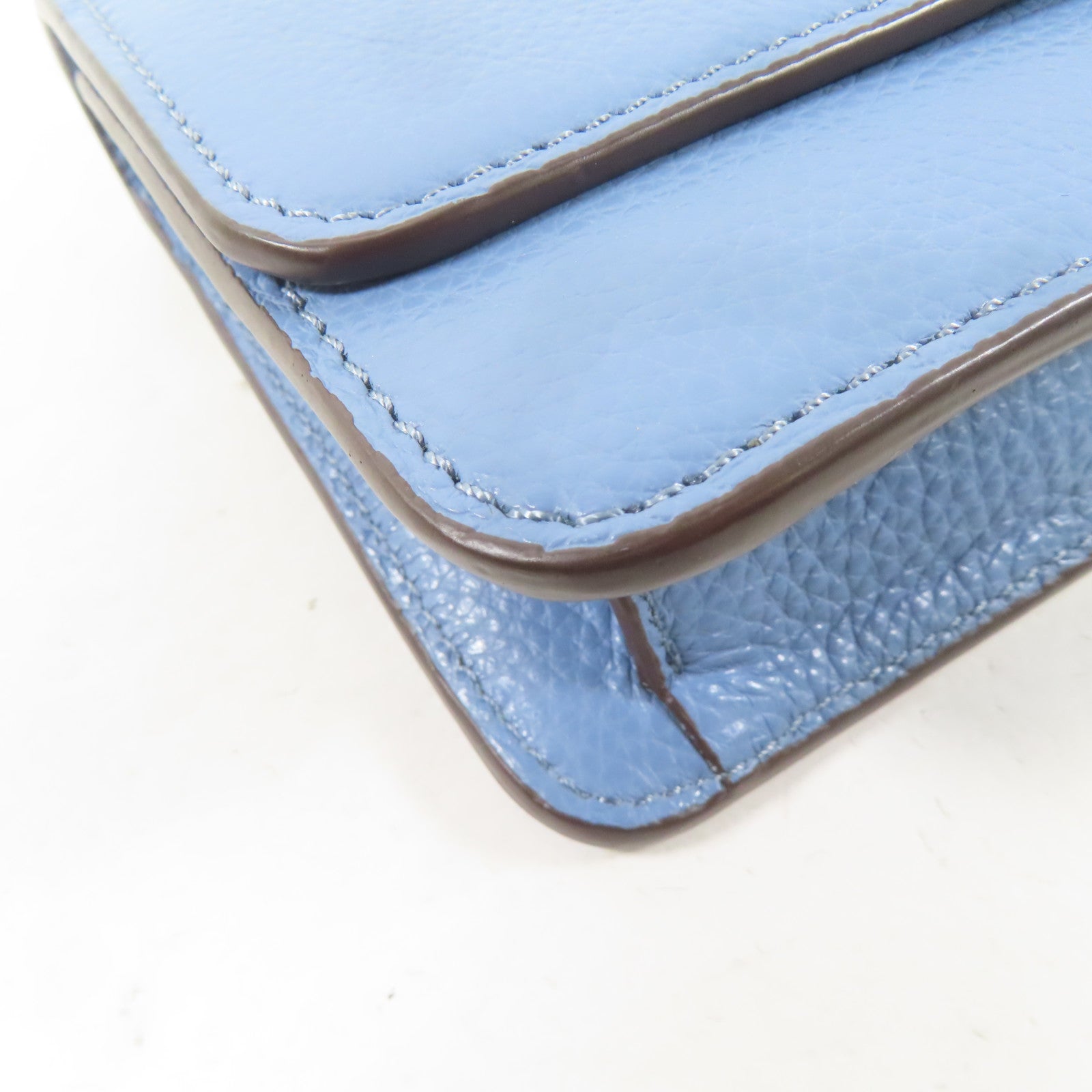 Tory Burch 牛皮皮革2 Way Shoulder Bag金扣手挽肩背兩用袋淺藍色