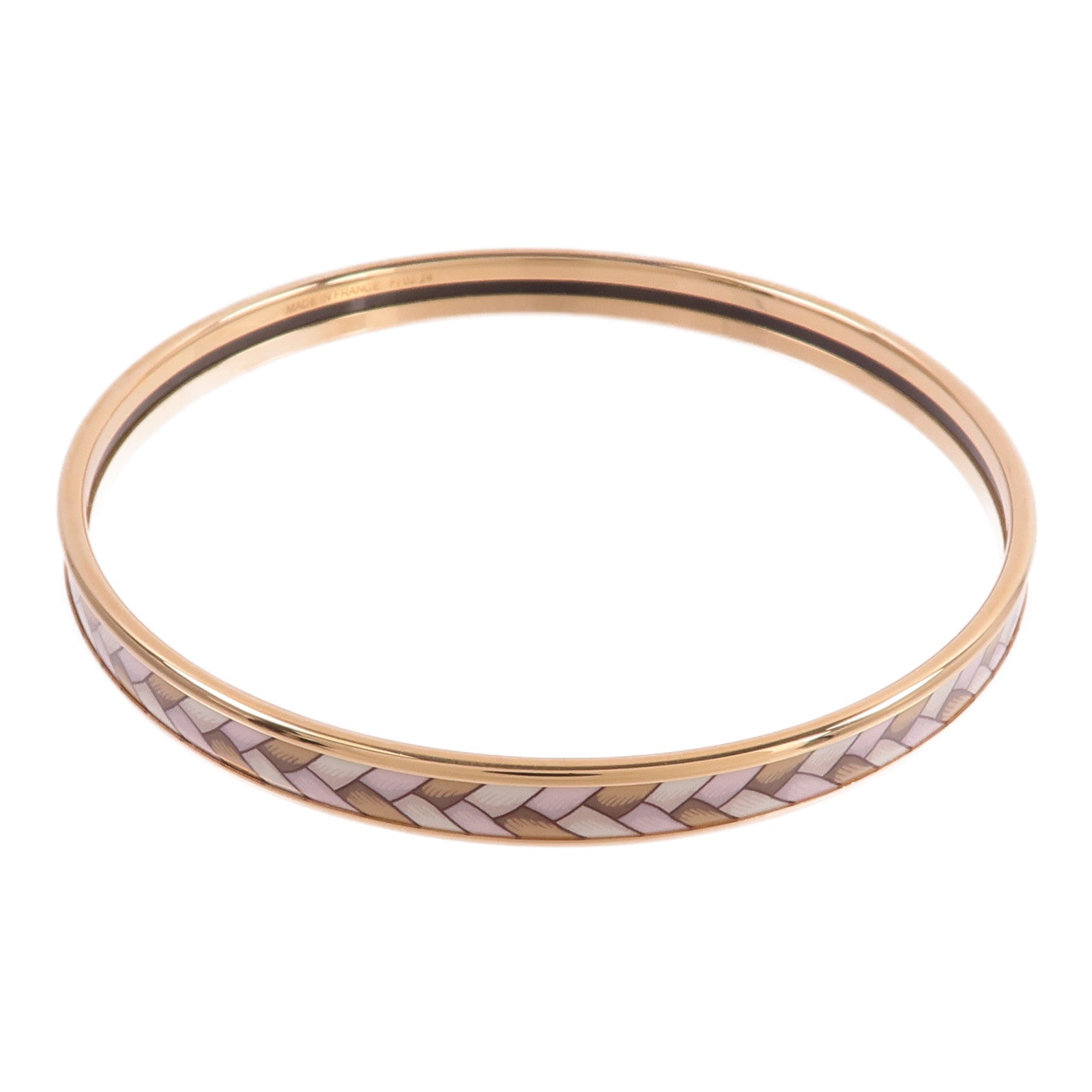 HERMES 金屬/琺瑯Tresse de Coeur Bangle手鐲Faubourg