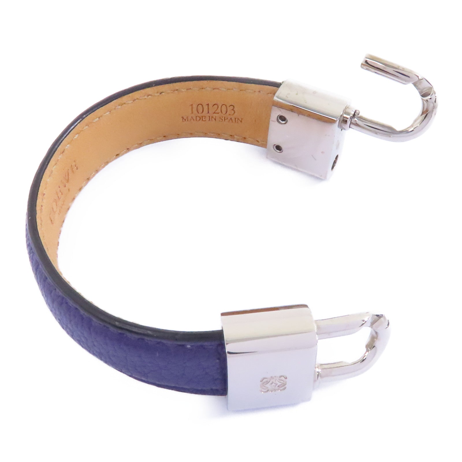 LOEWE 牛皮皮革/金屬Bracelet手鏈紫色/銀色