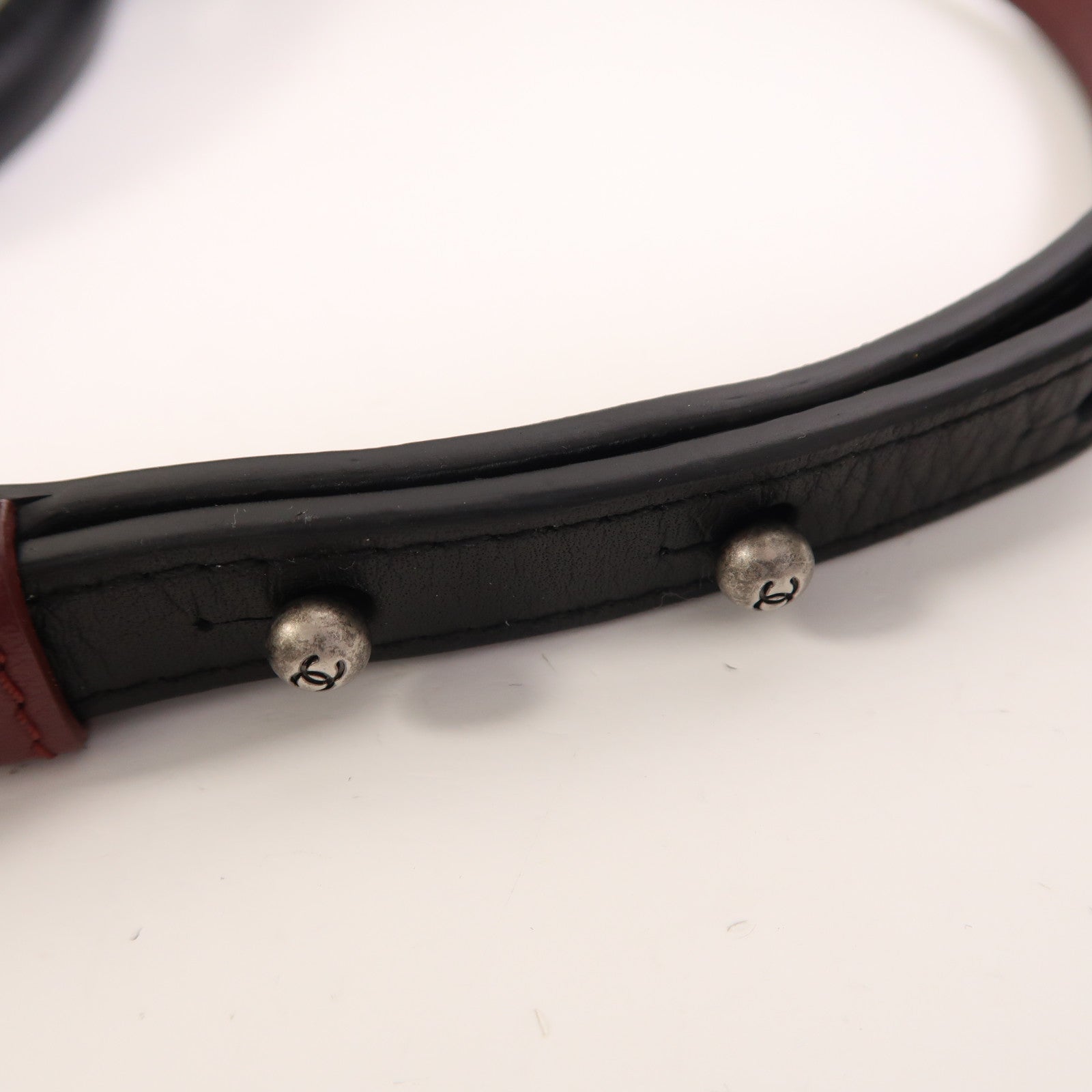 CHANEL 牛皮皮革2 Way Shoulder銀扣手挽肩背兩用袋