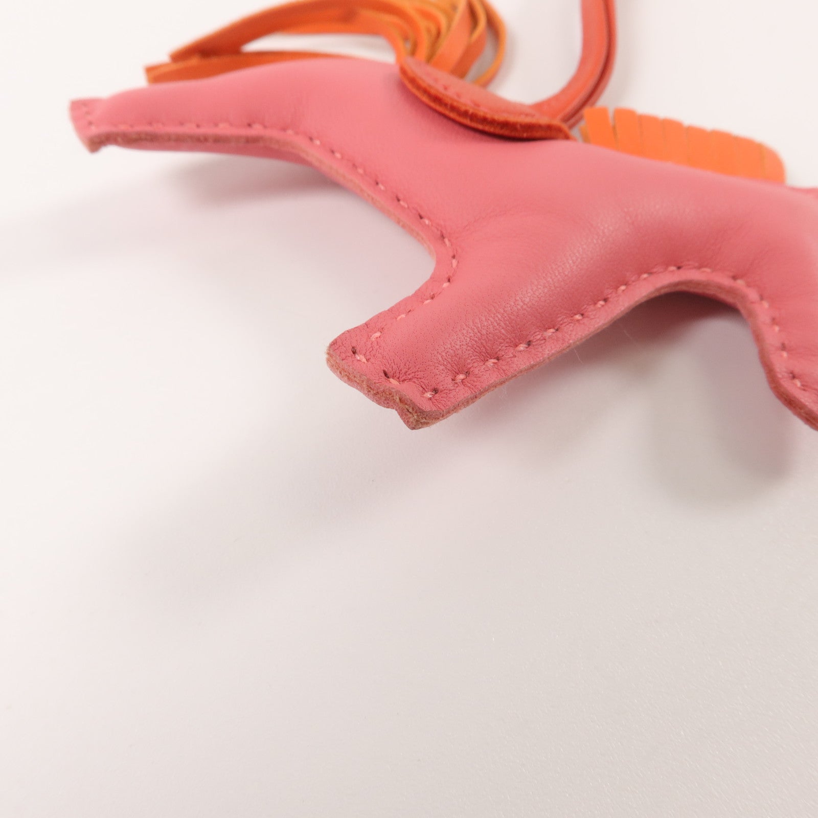 HERMES Milo皮革Rodeo PM掛飾Rose Azalee/Orange Poppy/Rouge Indien