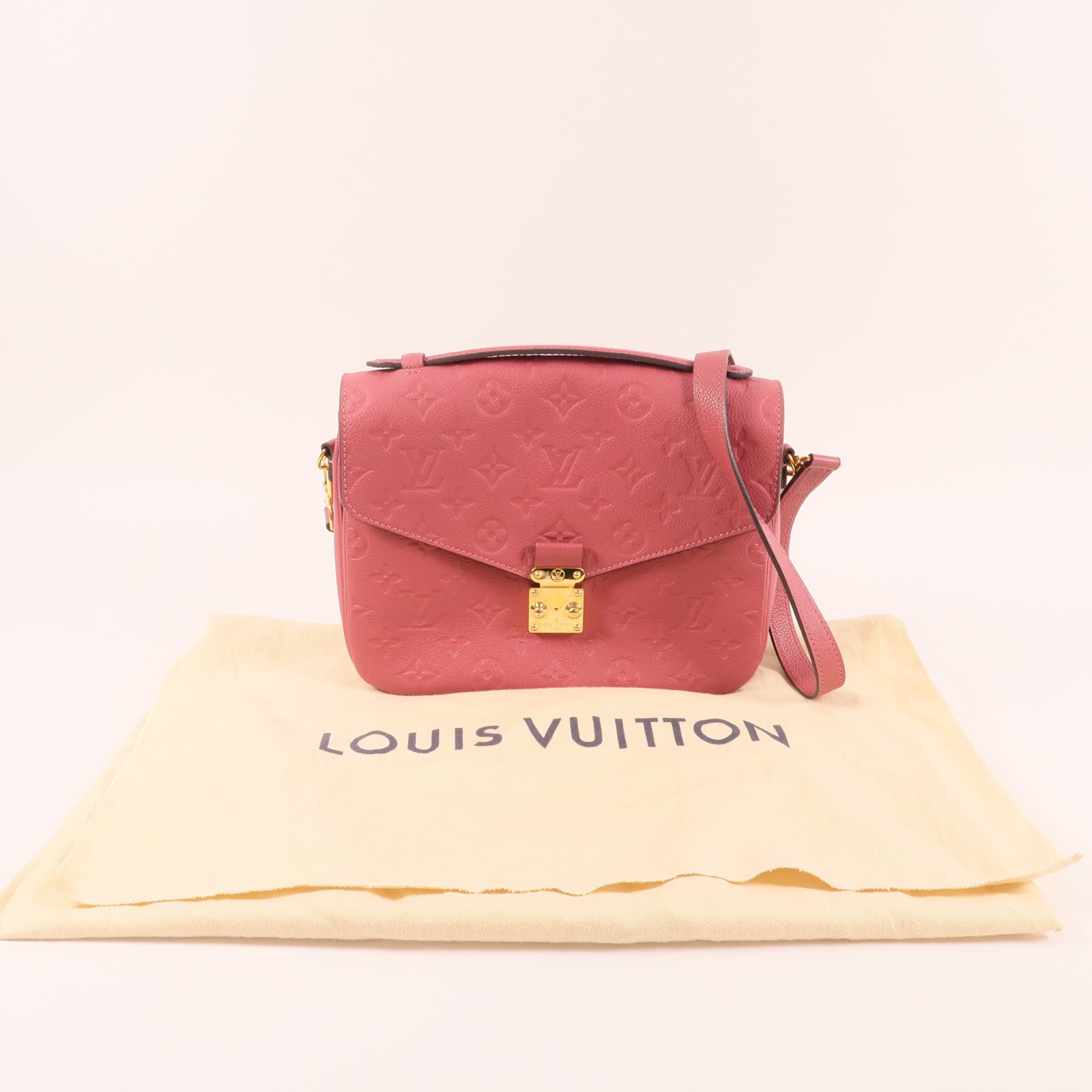LOUIS VUITTON Monogram Empreinte Pochette Metis金扣手挽肩背兩用袋