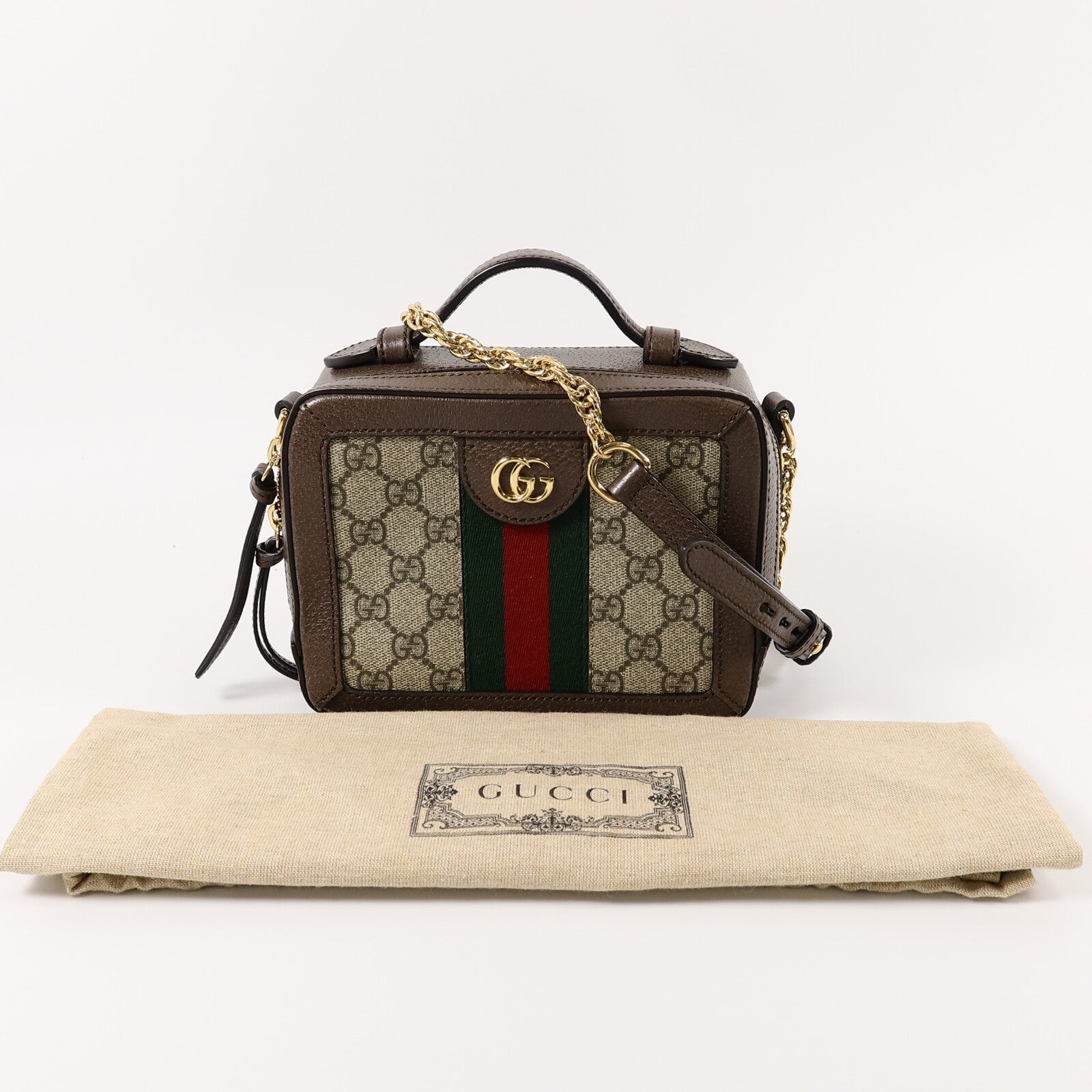 GUCCI 塗層帆布Ophidia GG Mini手挽肩背兩用袋