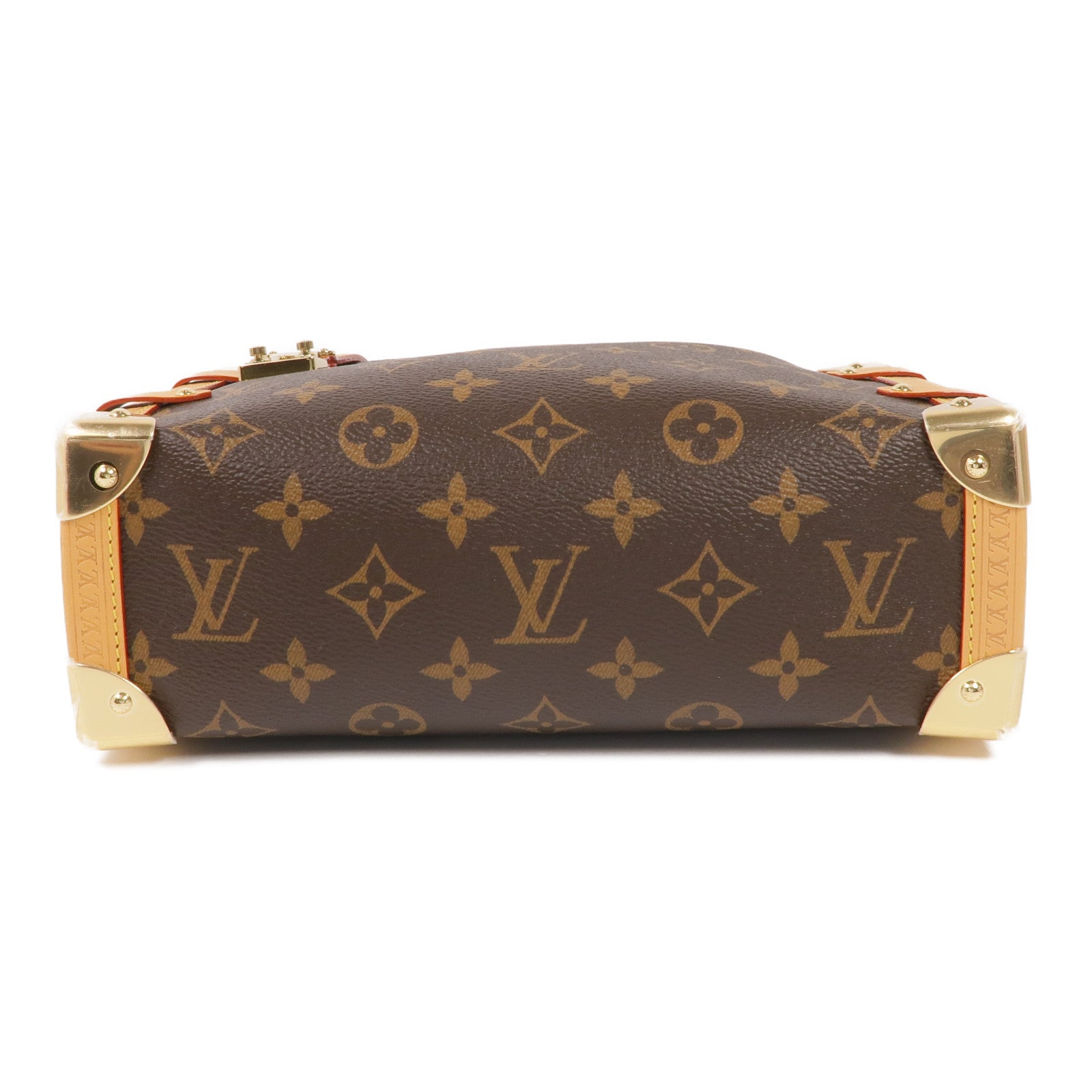 LOUIS VUITTON Monogram Side Trunk金扣手挽肩背兩用袋