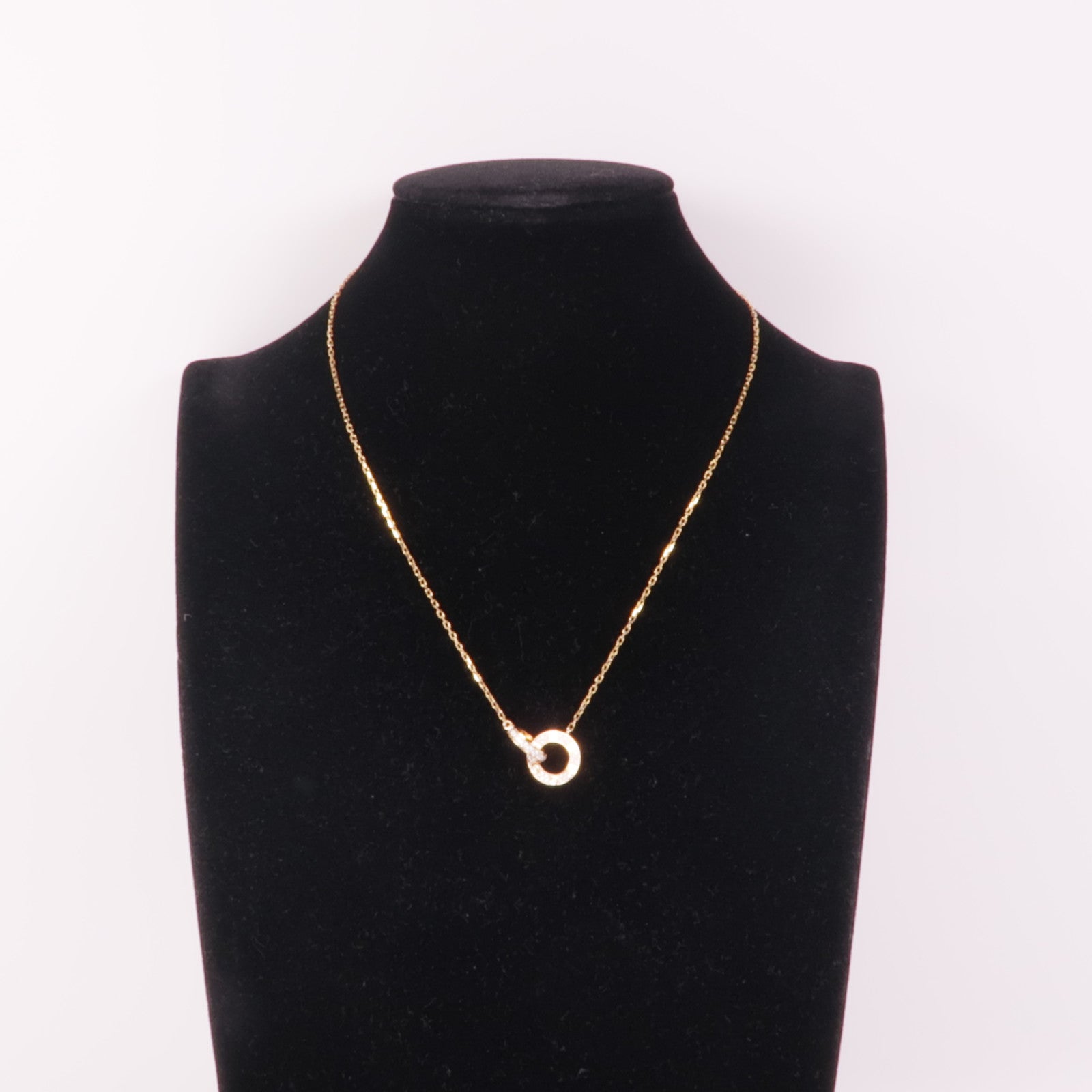 CARTIER 18K玫瑰金Love Necklace Paved鑽石項鍊