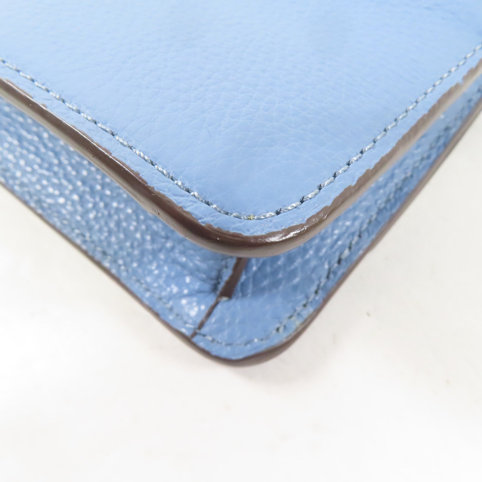Tory Burch 牛皮皮革2 Way Shoulder Bag金扣手挽肩背兩用袋淺藍色