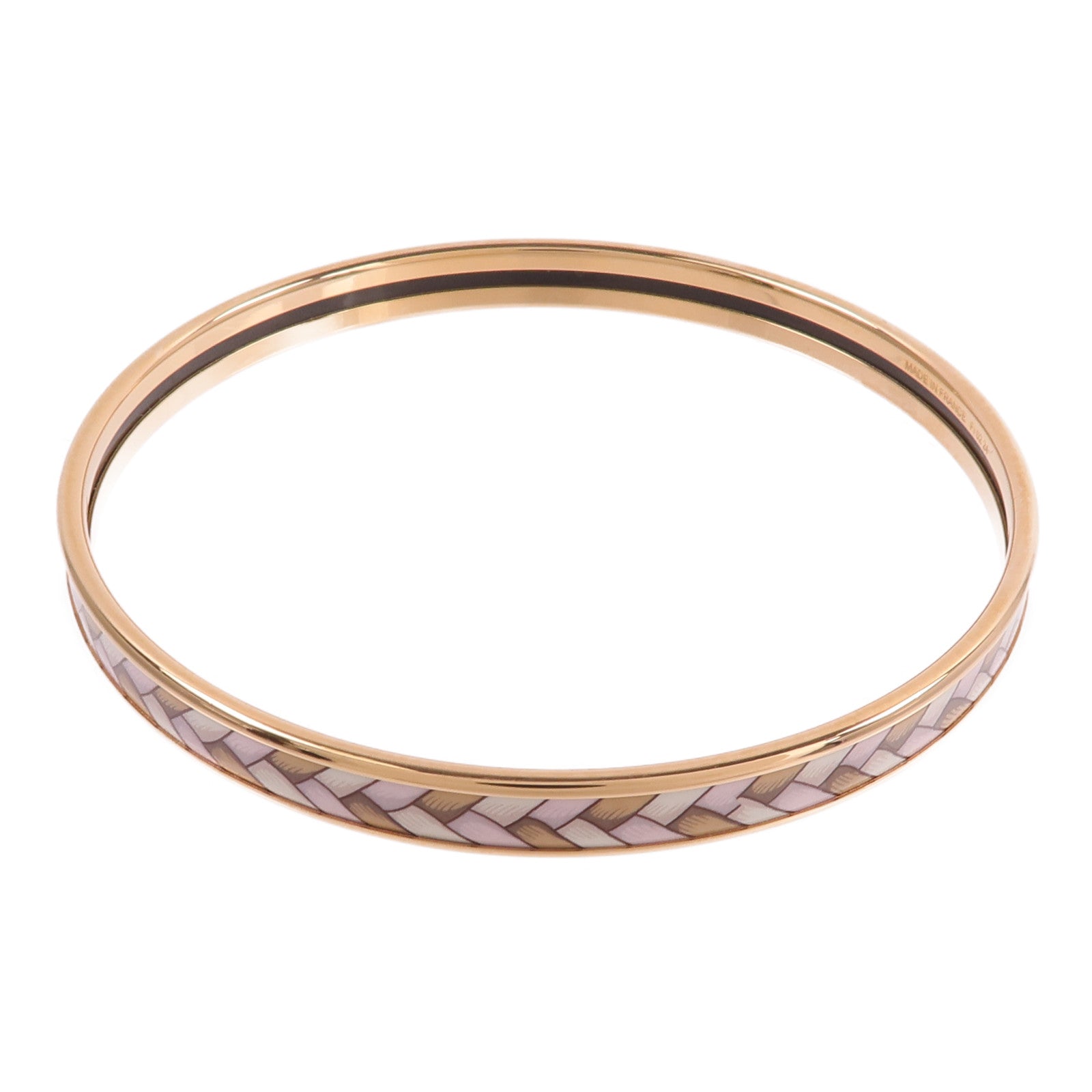 HERMES 金屬/琺瑯Tresse de Coeur Bangle手鐲Faubourg