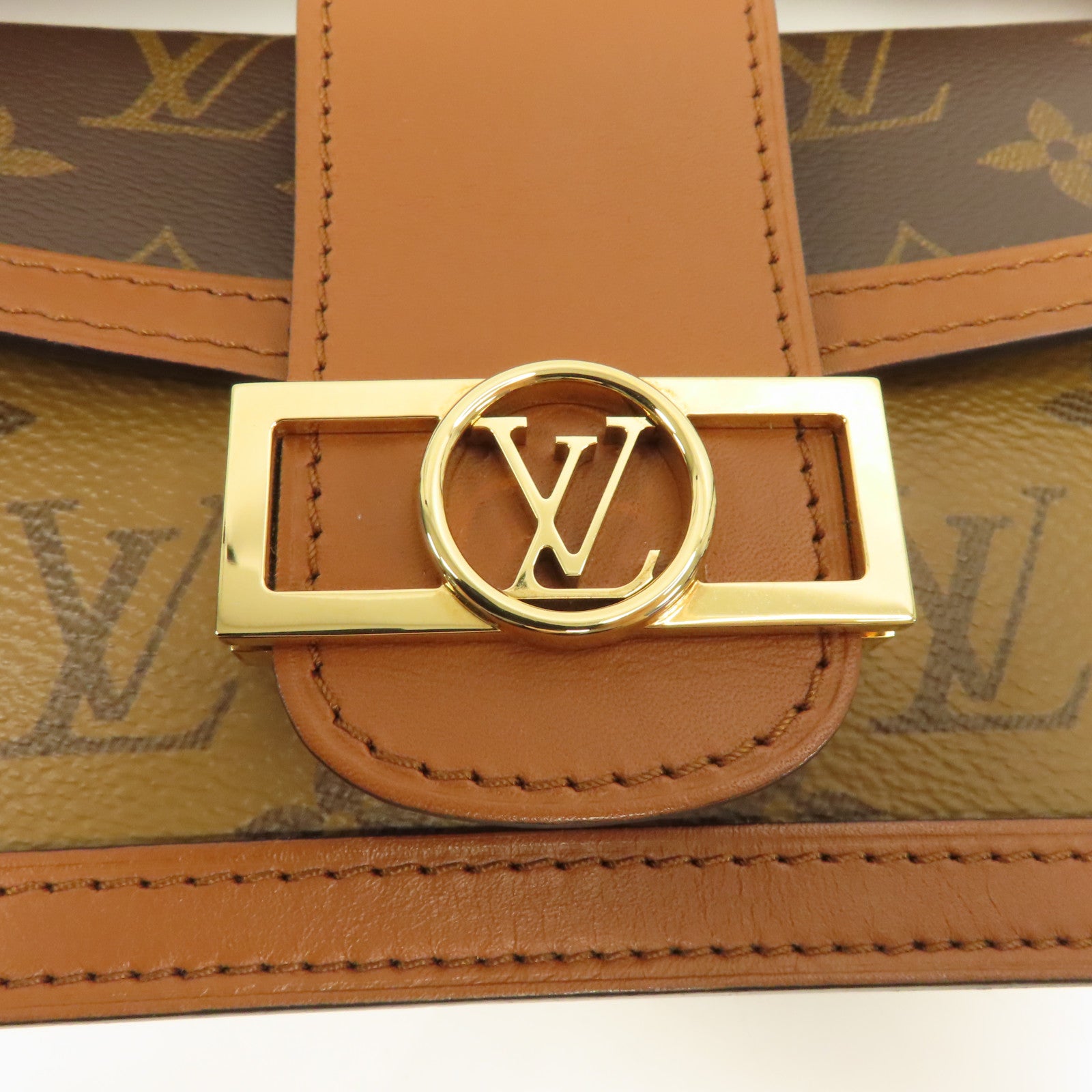 LOUIS VUITTON 【激減優惠】Monogram Dauphine金扣肩背袋啡色