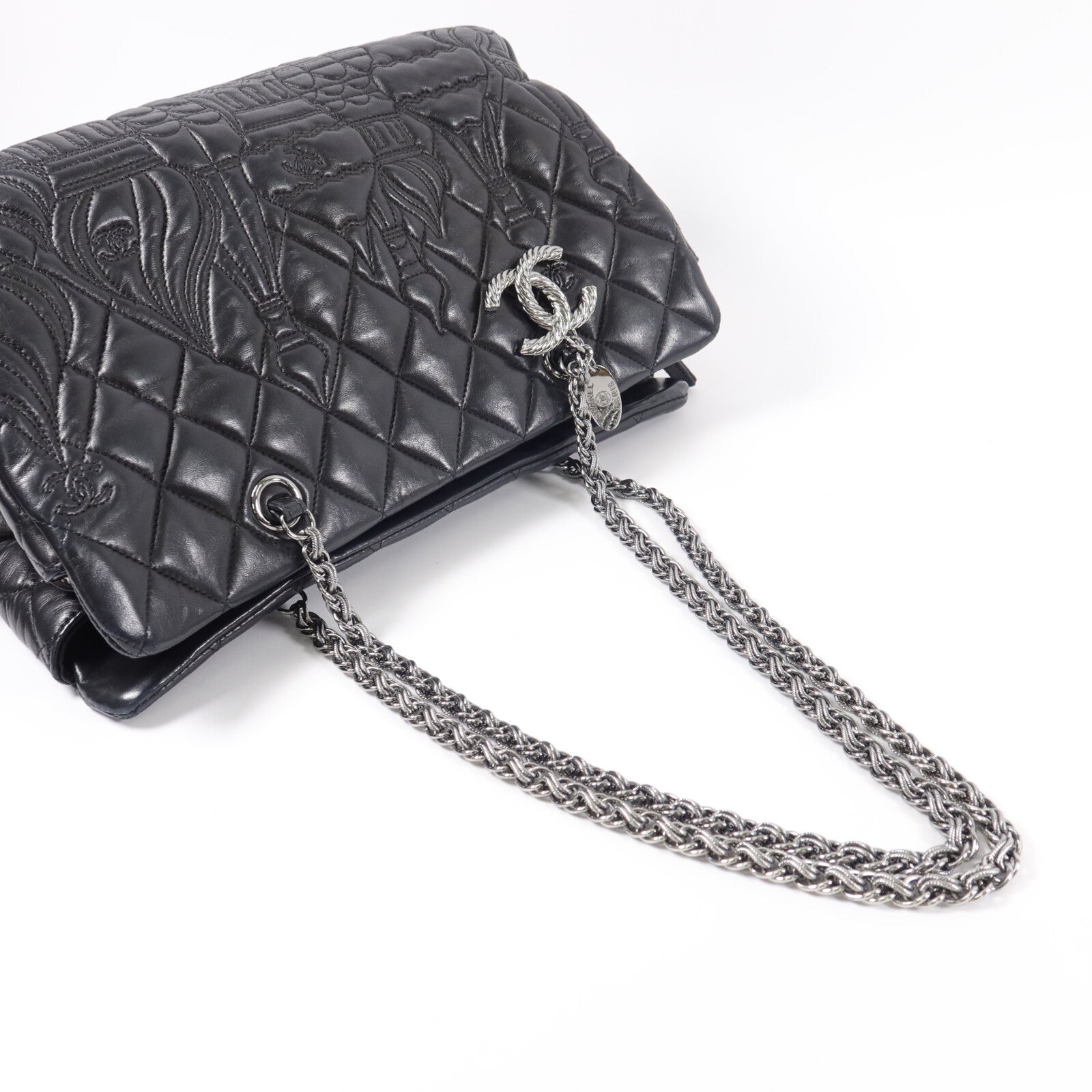 CHANEL 羊皮皮革Paris Moscow Tote鏈帶肩背袋