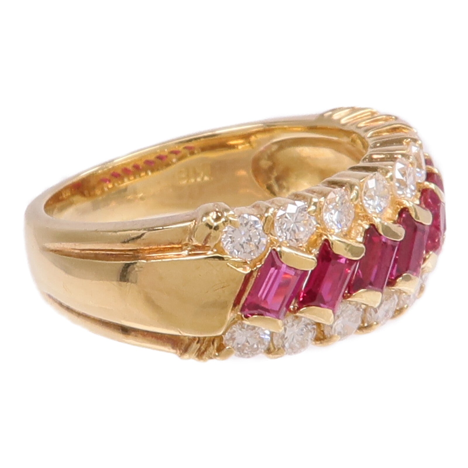 JEWELRY 18K黃金Ruby Diamond Ring紅寶石/鑽石戒指US#5