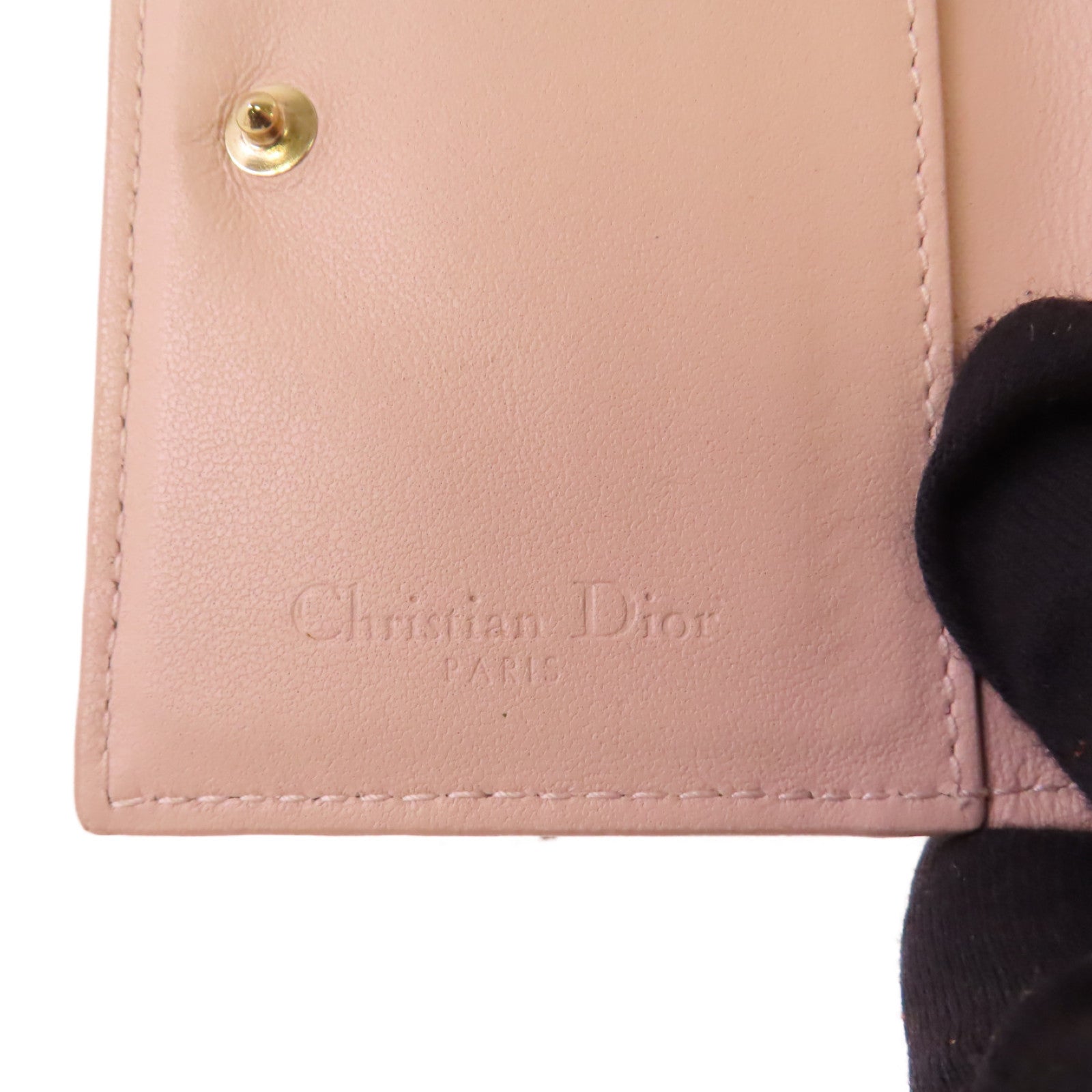 Dior 牛皮皮革Card Case金扣卡套裸色