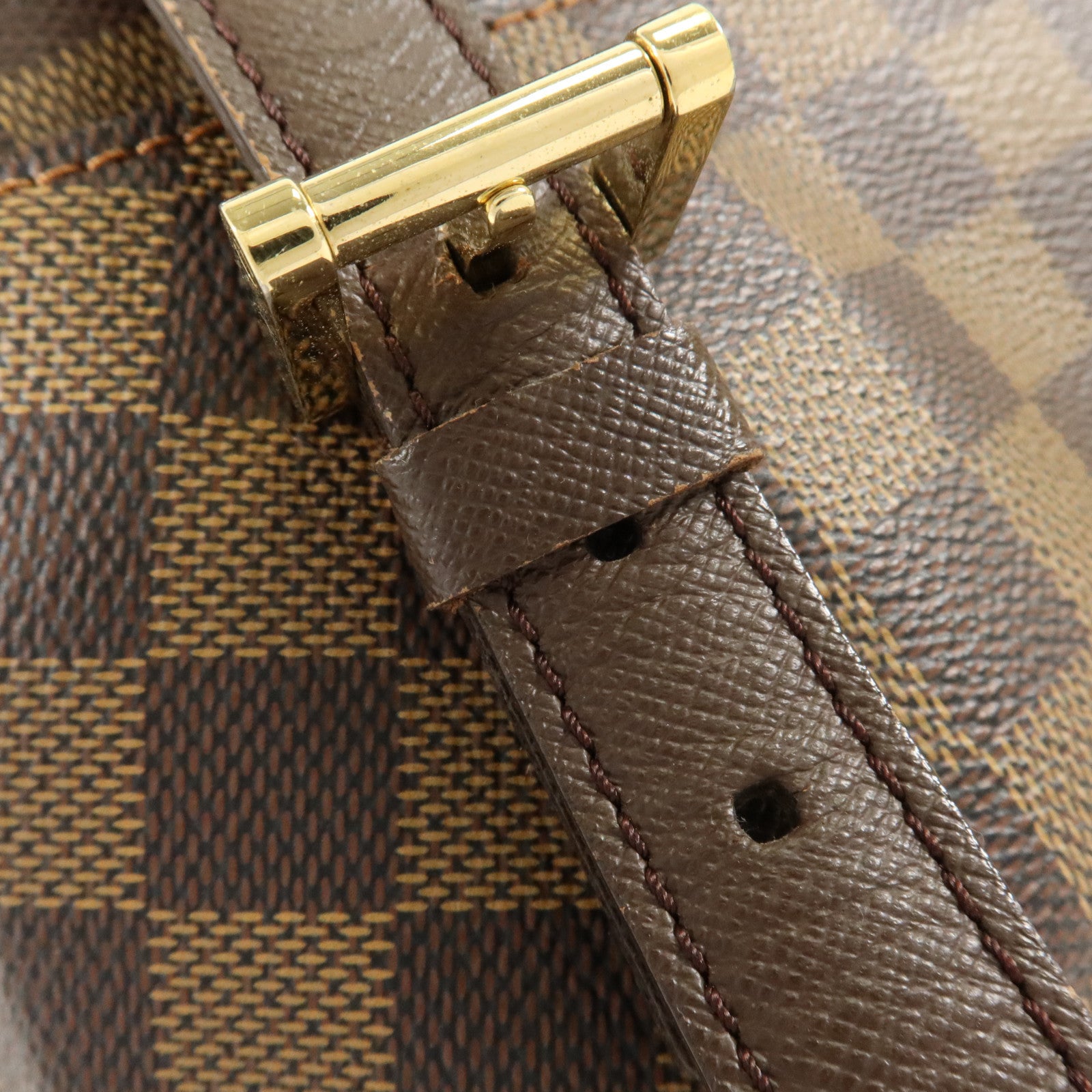 LOUIS VUITTON Damier Belem PM金扣手挽袋