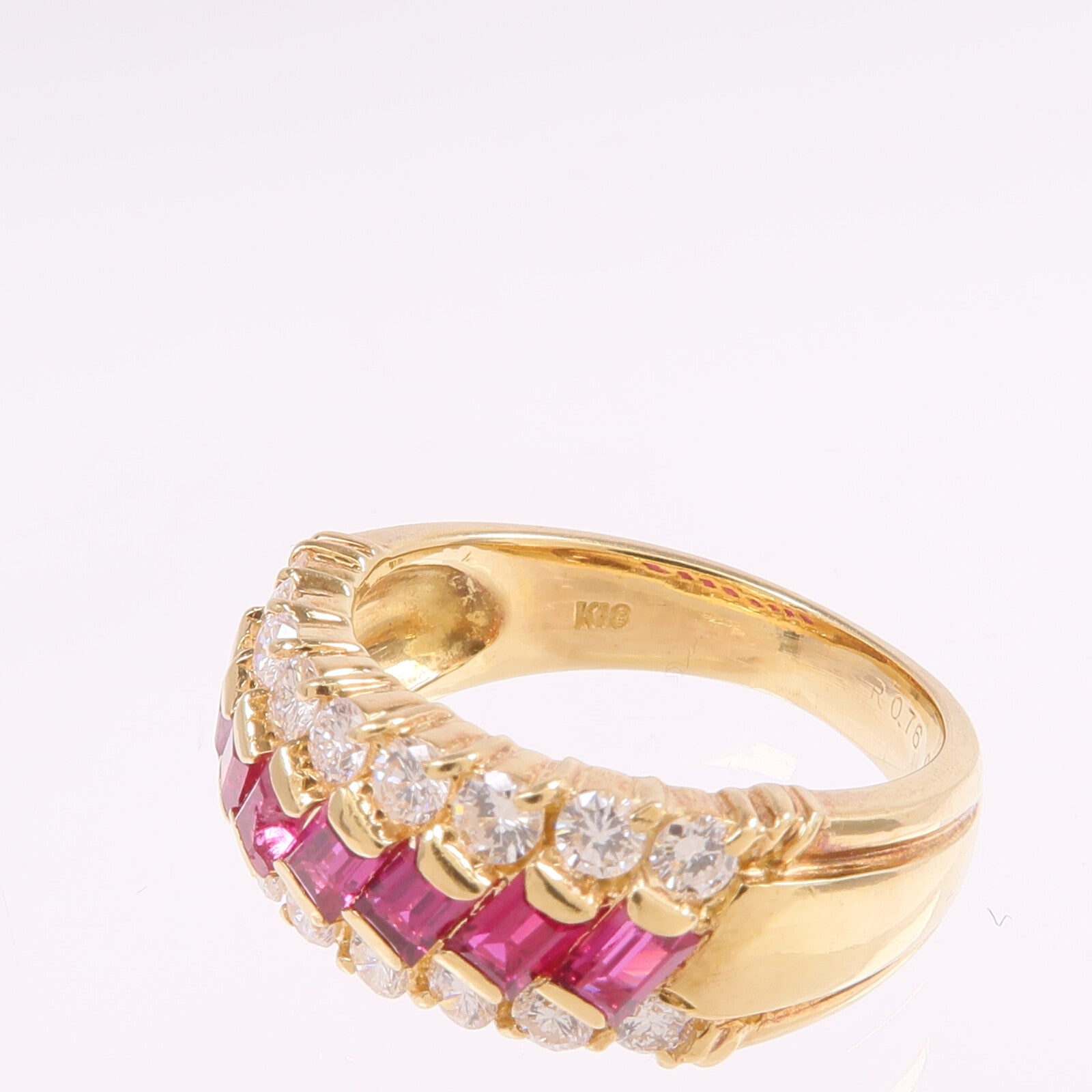 JEWELRY 18K黃金Ruby Diamond Ring紅寶石/鑽石戒指US#5