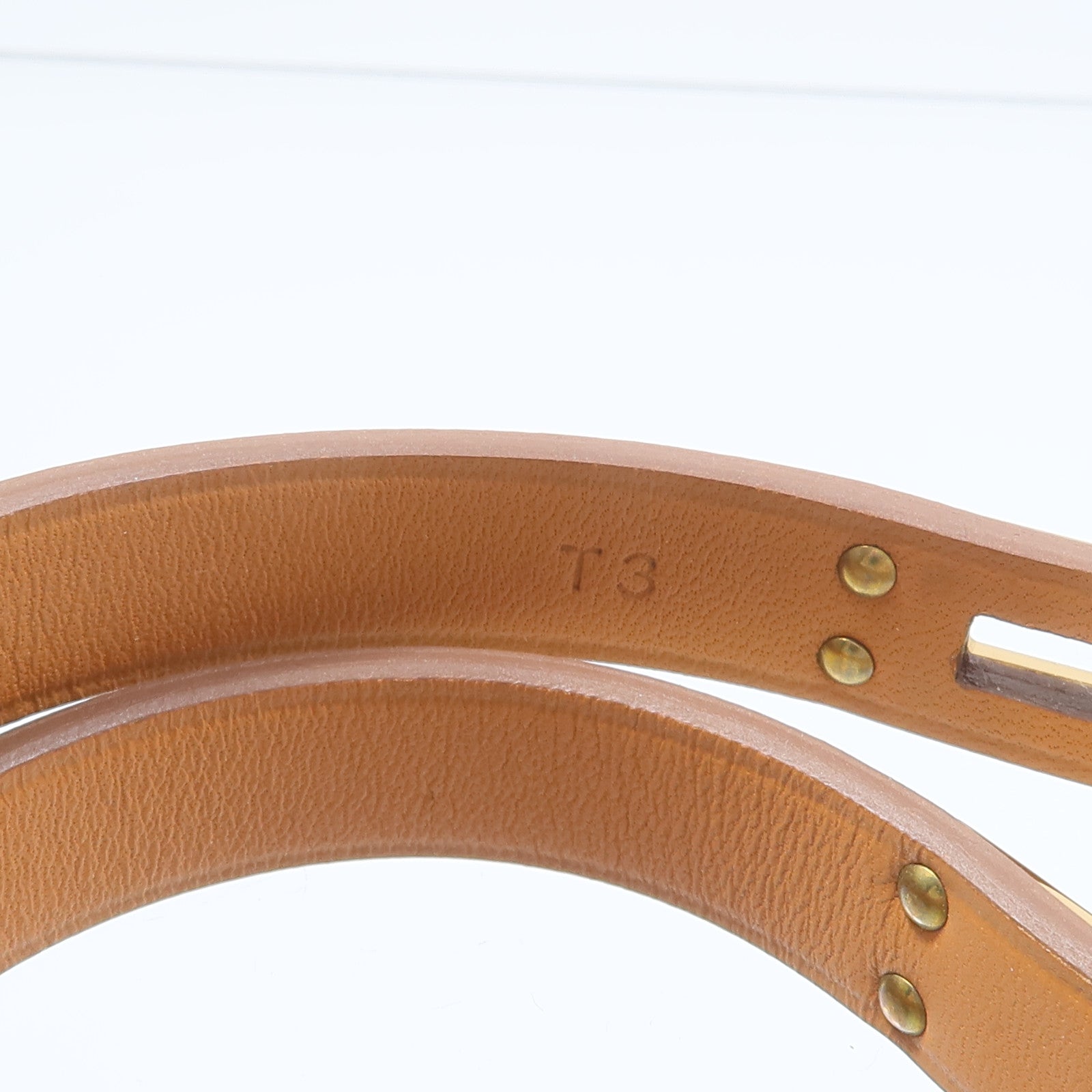 HERMES Swift皮革/金屬Mini Double Kelly Tour Bracelet手鏈Nata