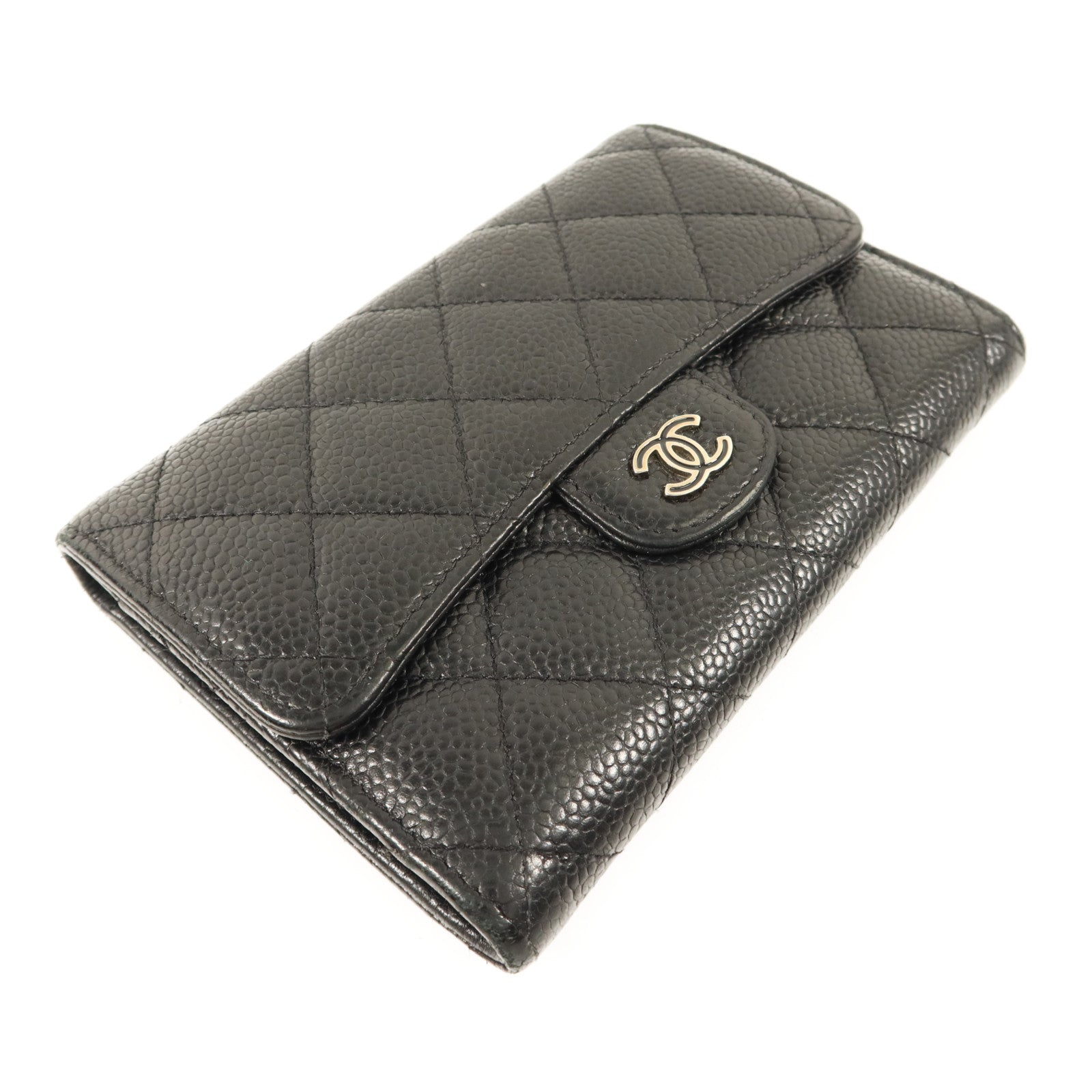 CHANEL 牛皮皮革Wallet銀扣錢包