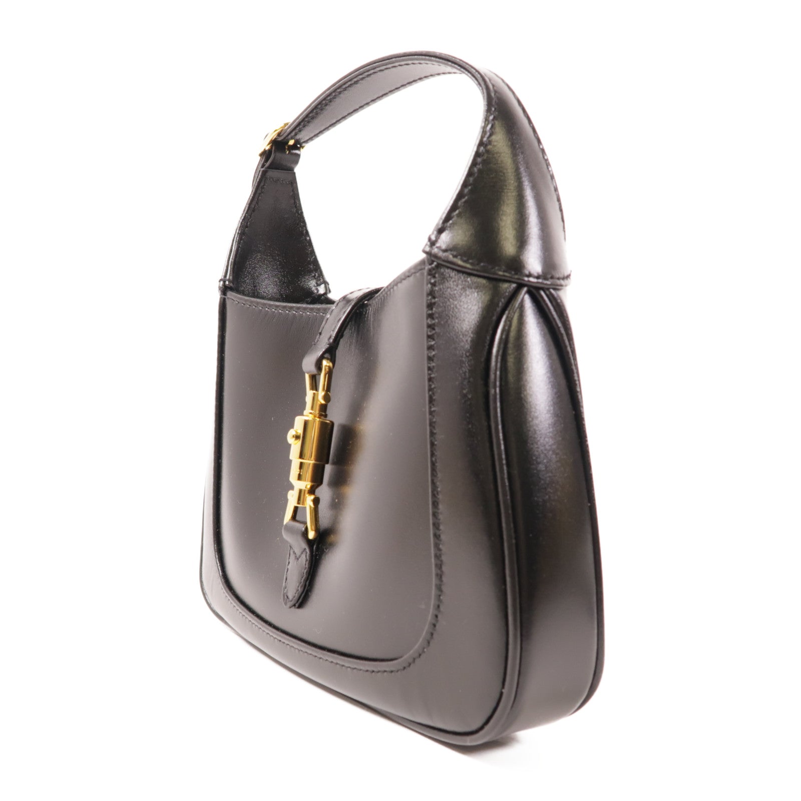 GUCCI GG GHW Jackie 1961 2 Way Shoulder Handbag 637091 10O0G Leather Black