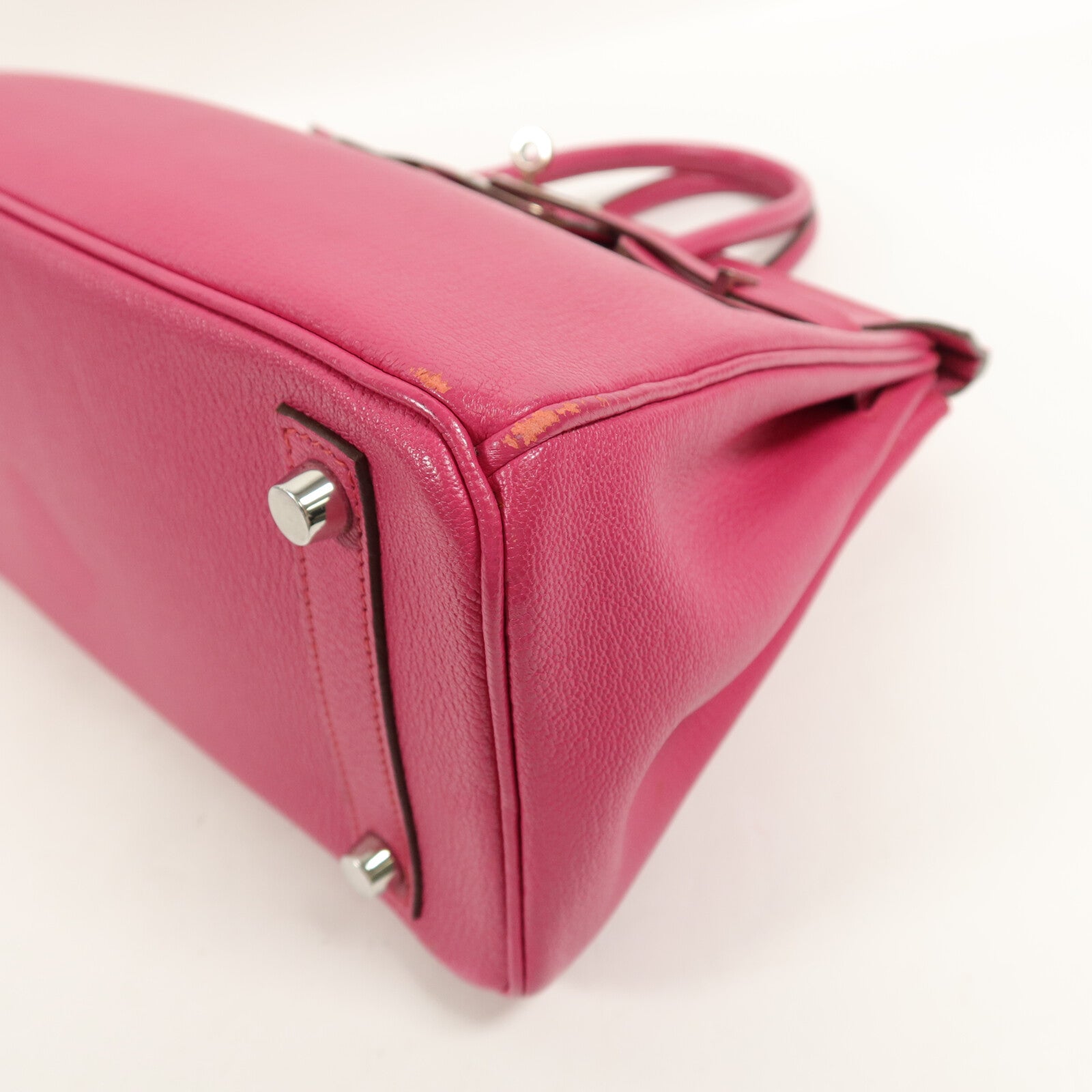 HERMES Chevre皮革Birkin 25手挽袋Rose Pourpre
