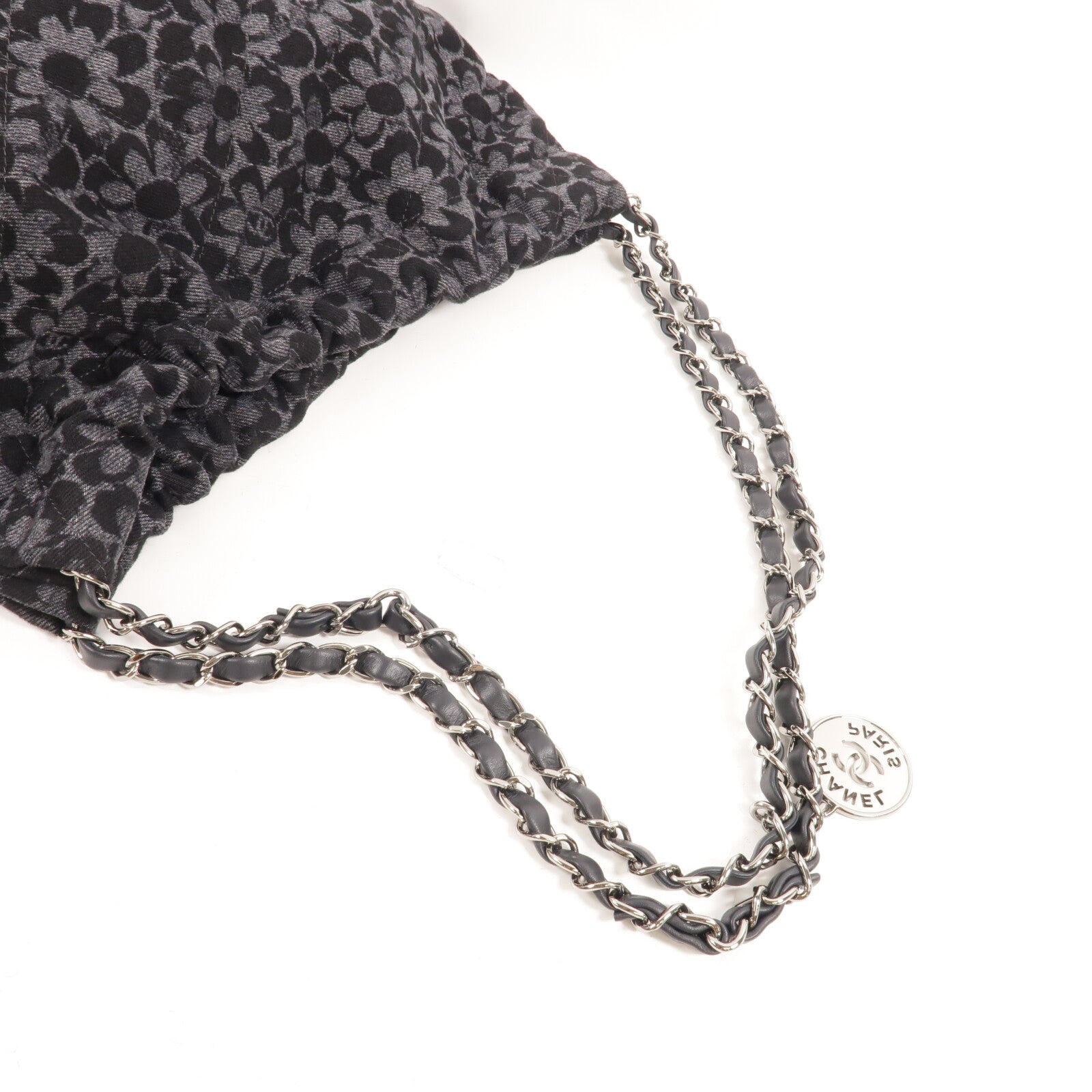 CHANEL 牛仔布Chanel 22 Small鏈帶肩背袋