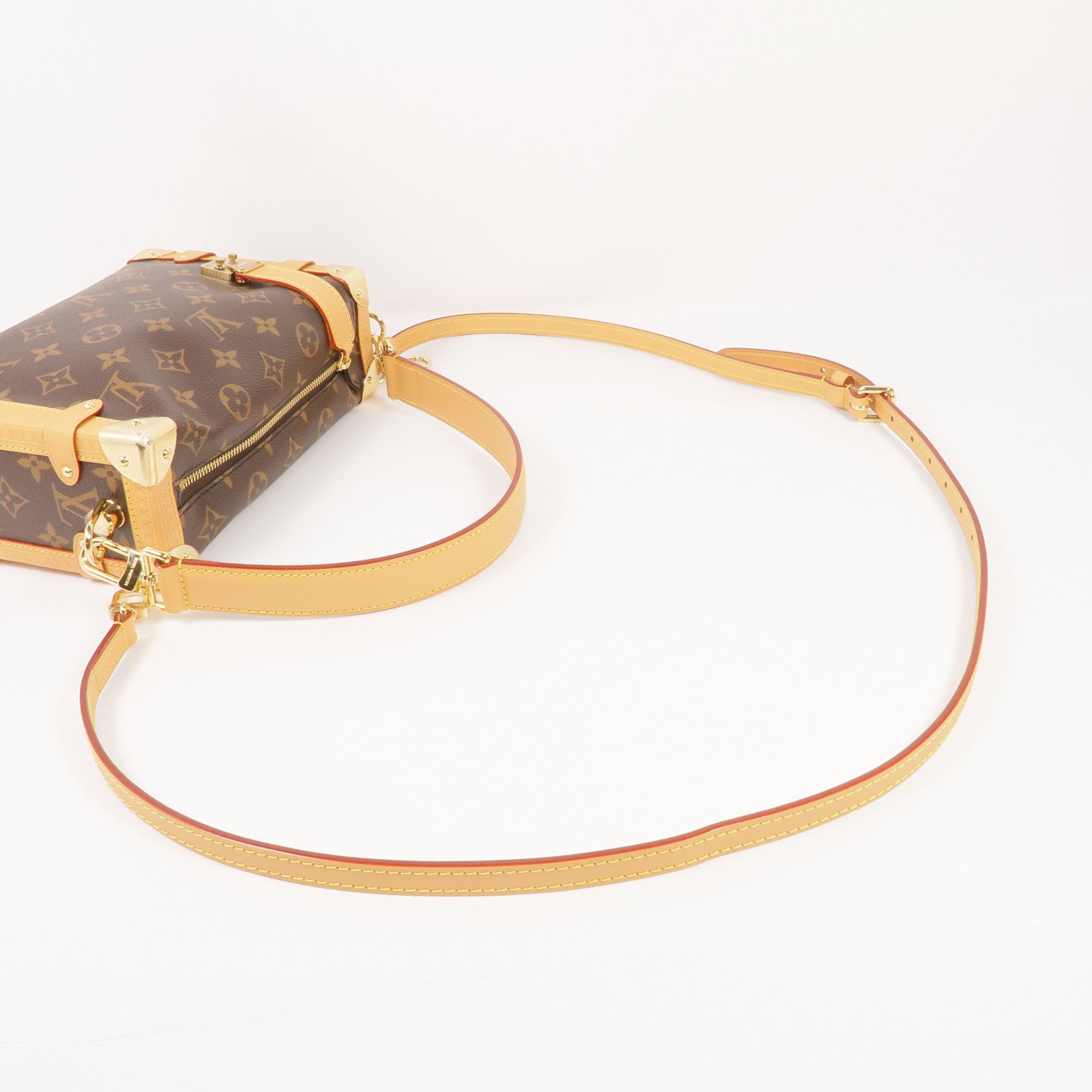 LOUIS VUITTON Monogram Side Trunk金扣手挽肩背兩用袋