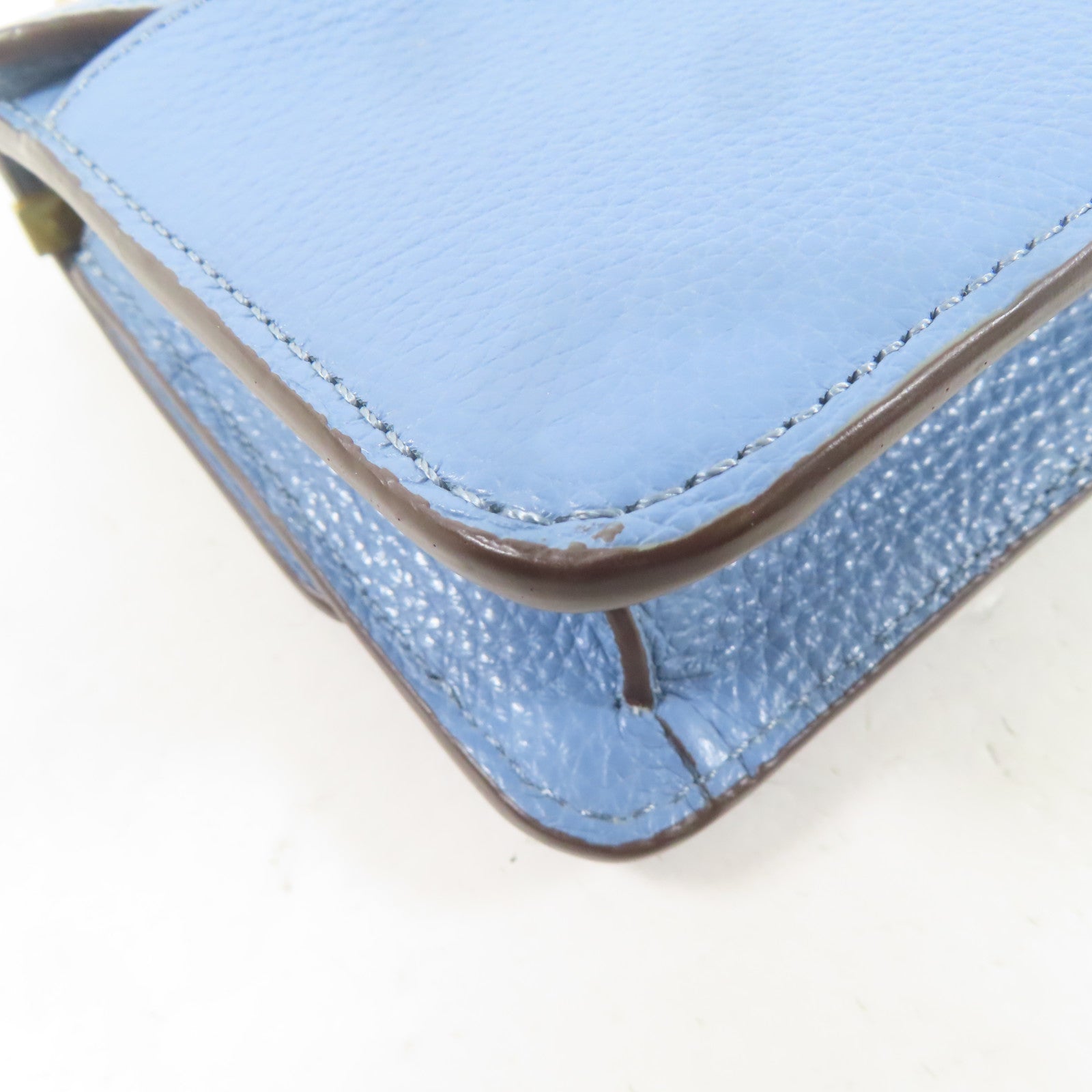 Tory Burch 牛皮皮革2 Way Shoulder Bag金扣手挽肩背兩用袋淺藍色