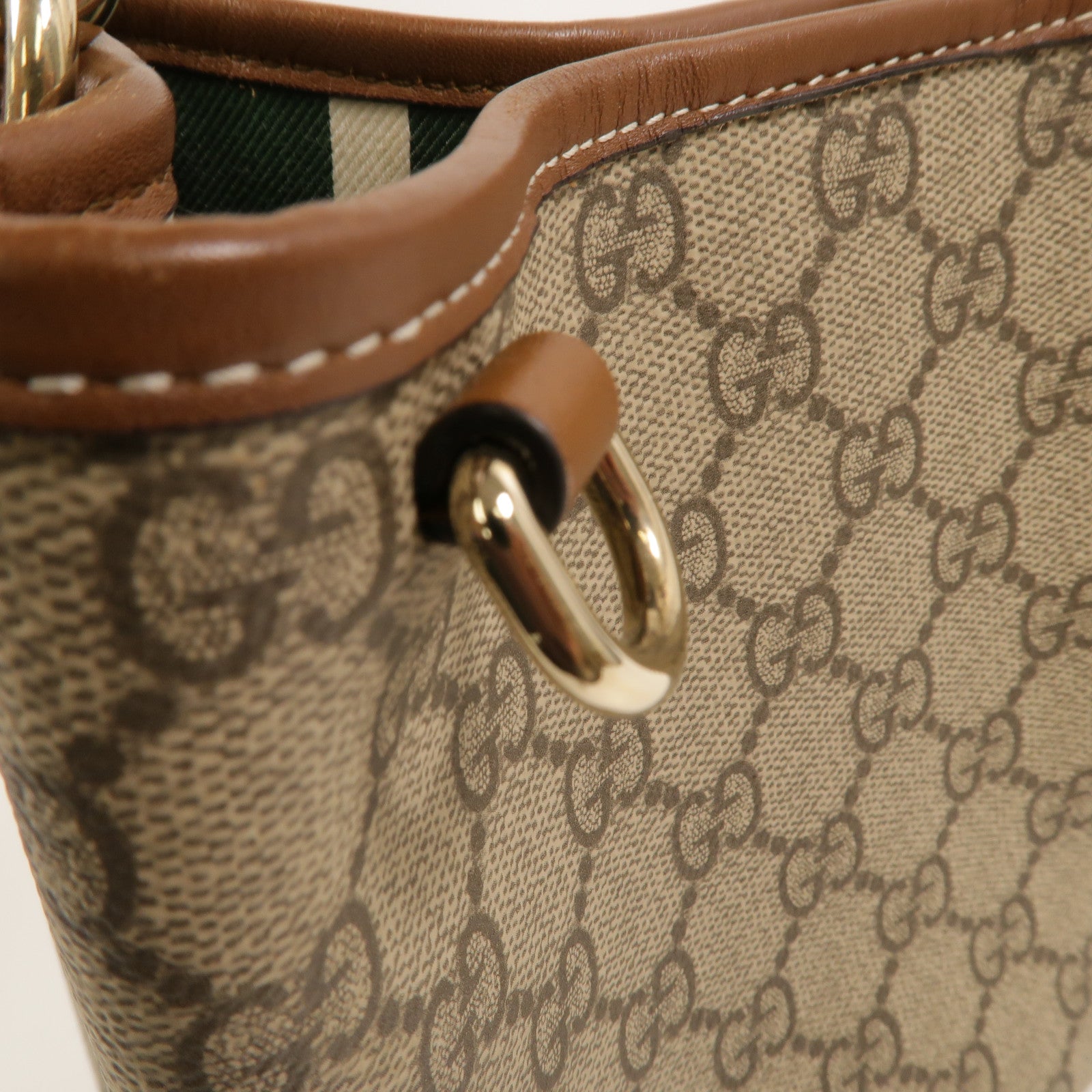 GUCCI 帆布GG Emblem Small Bucket手挽肩背兩用袋