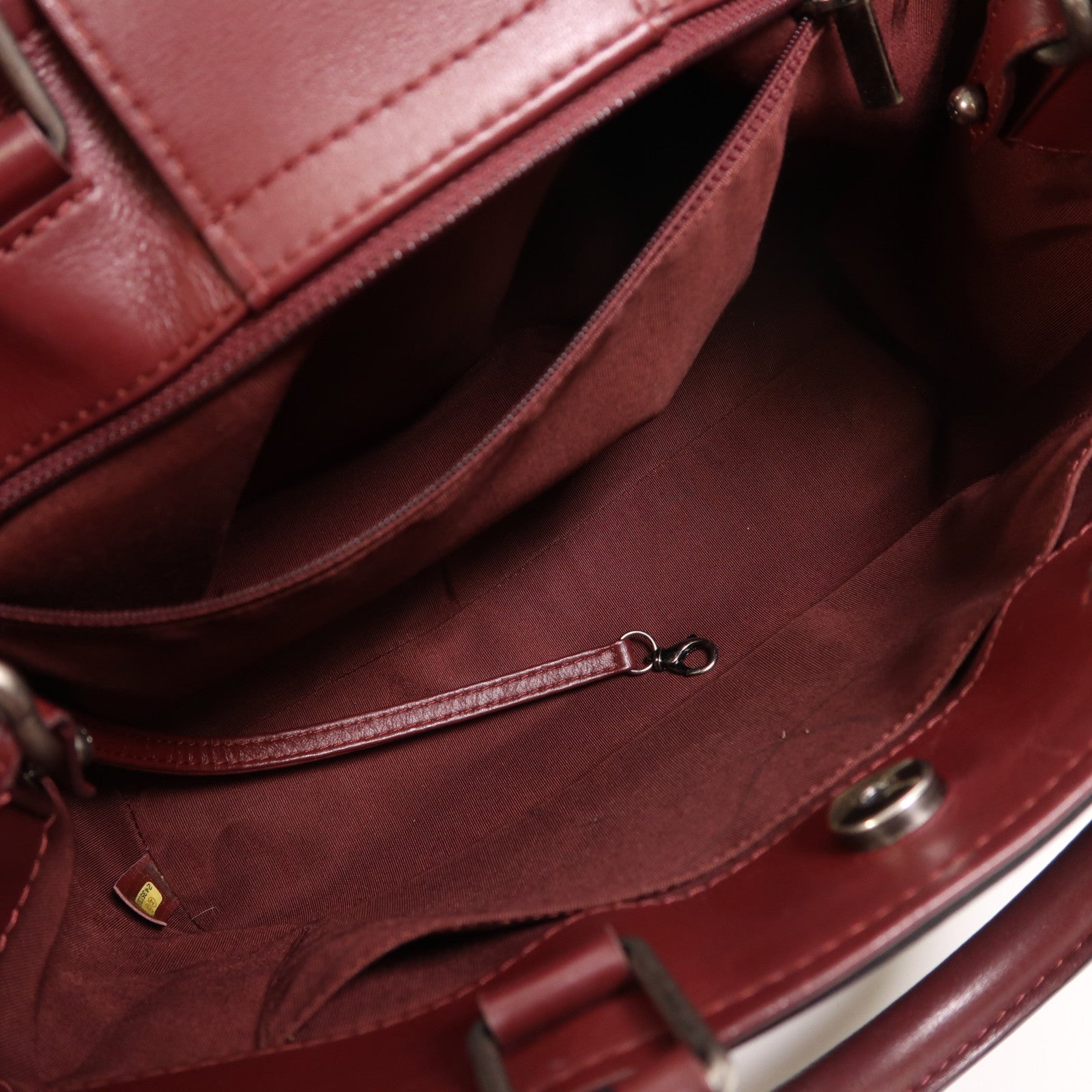 CHANEL 牛皮皮革2 Way Shoulder銀扣手挽肩背兩用袋