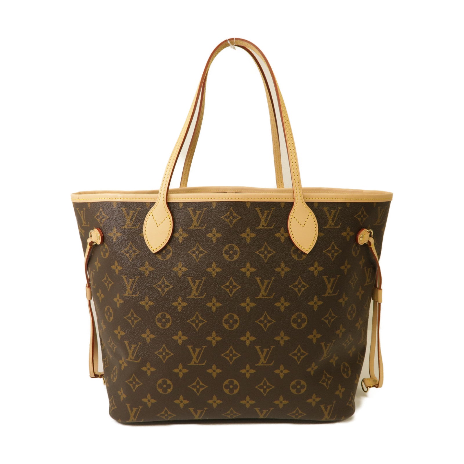 LOUIS VUITTON Monogram Neverfull MM金扣手挽袋棕色