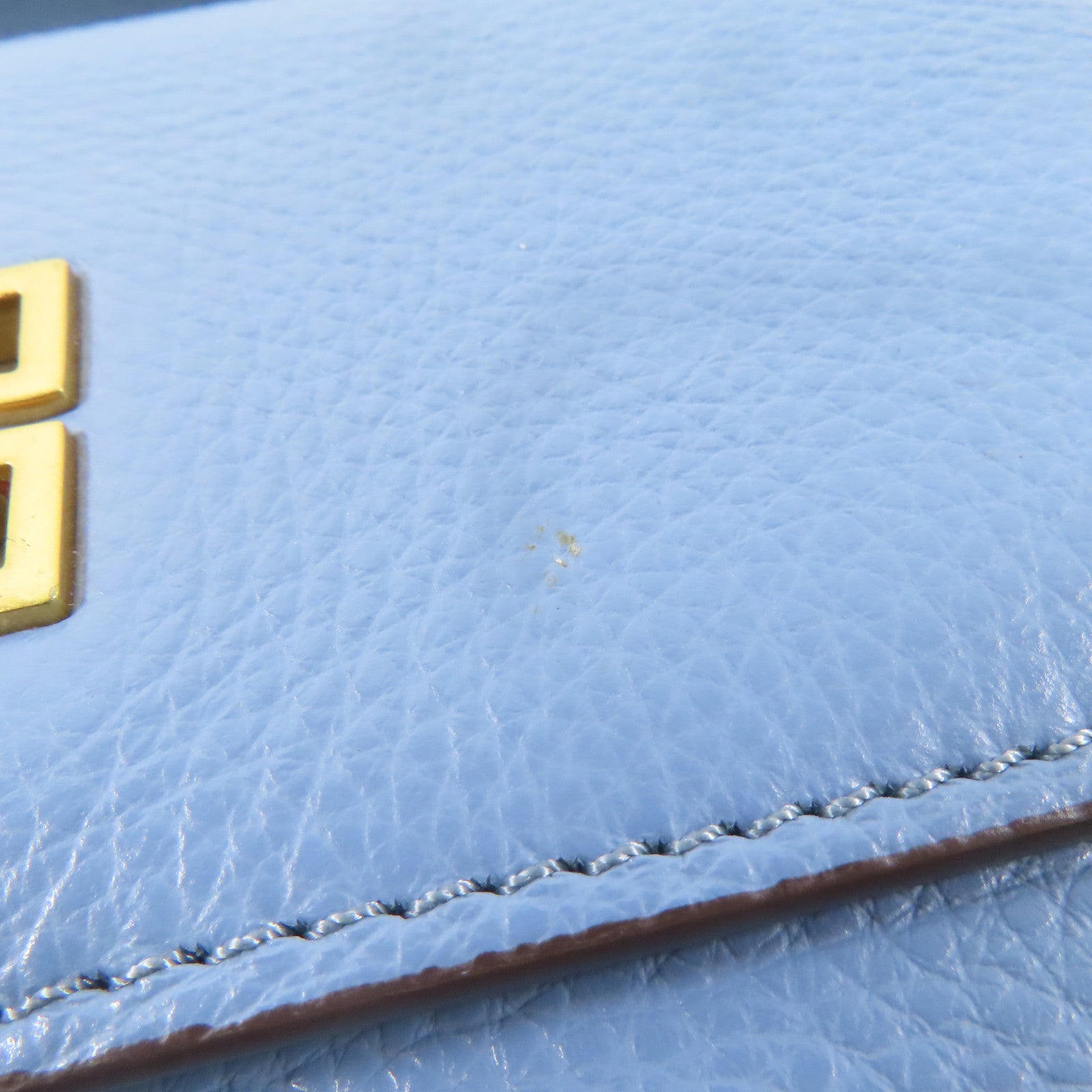Tory Burch 牛皮皮革2 Way Shoulder Bag金扣手挽肩背兩用袋淺藍色