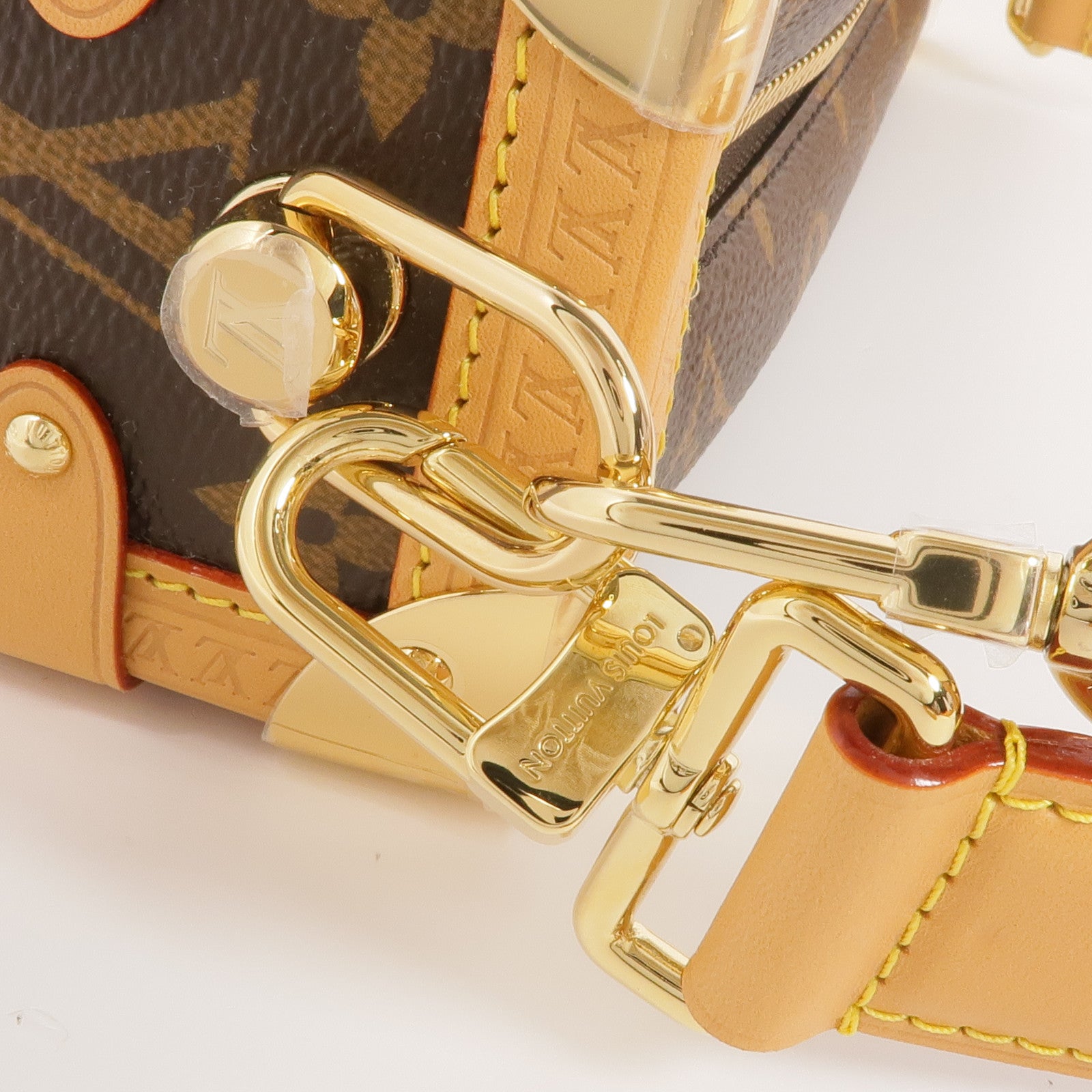 LOUIS VUITTON Monogram Side Trunk金扣手挽肩背兩用袋
