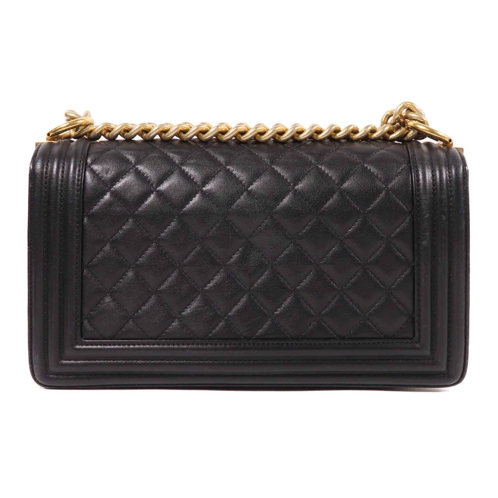 CHANEL【激減優惠】 羊皮皮革Boy 25cm金扣鏈帶肩背袋