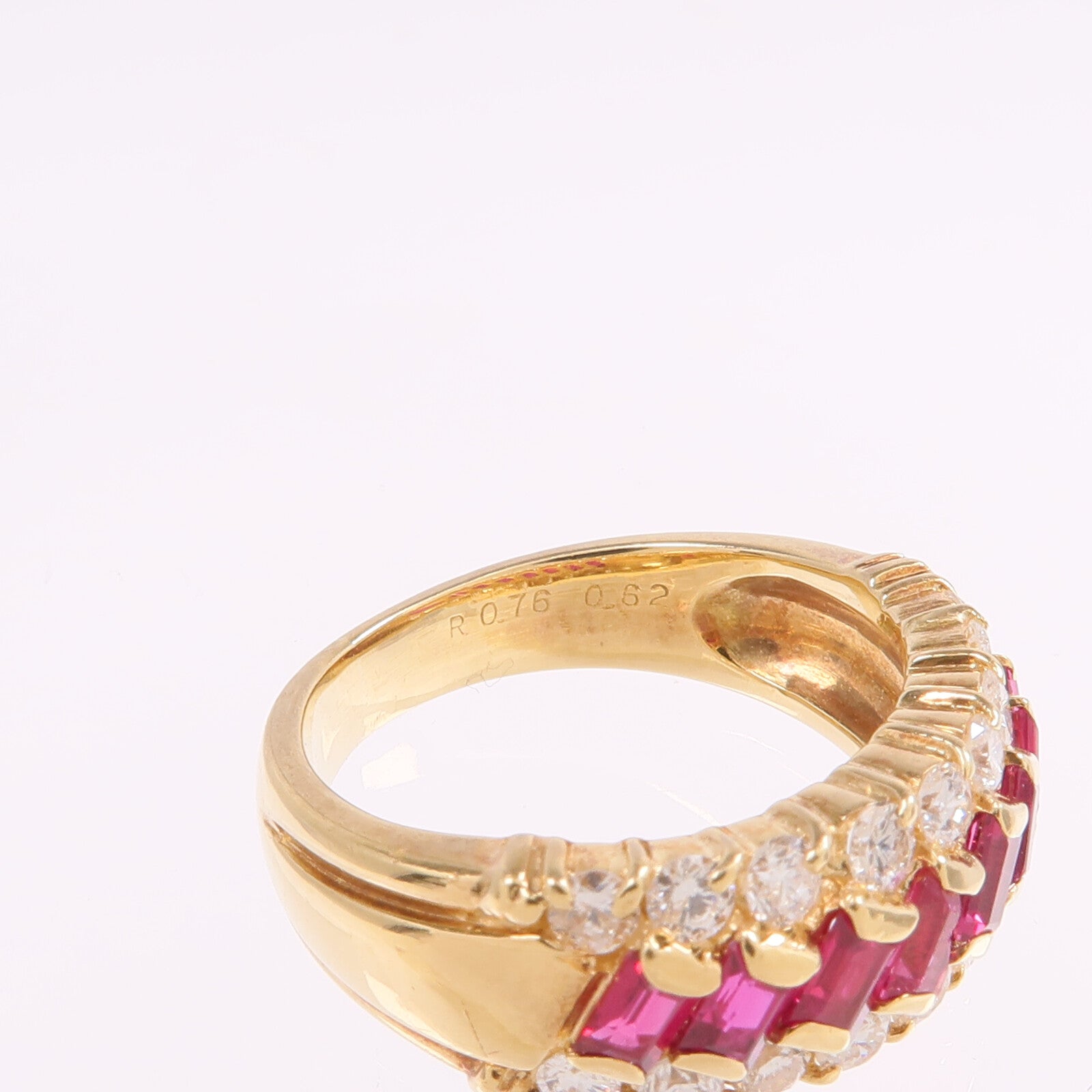 JEWELRY 18K黃金Ruby Diamond Ring紅寶石/鑽石戒指US#5
