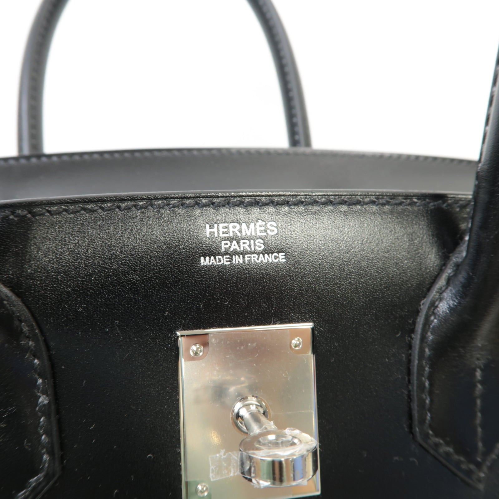 HERMES 【激減優惠】Box Calf皮革Birkin 30銀扣手挽袋黒色