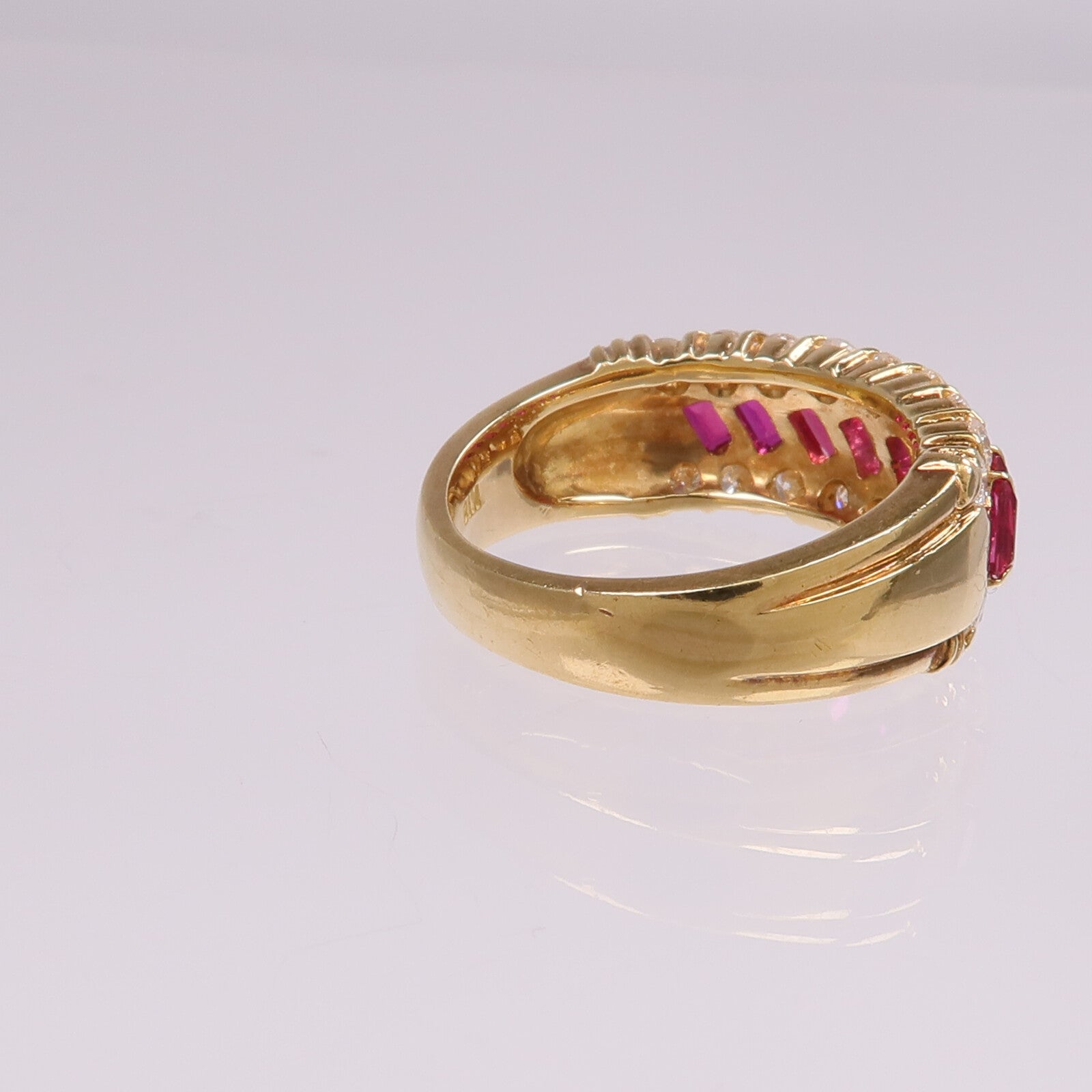 JEWELRY 18K黃金Ruby Diamond Ring紅寶石/鑽石戒指US#5