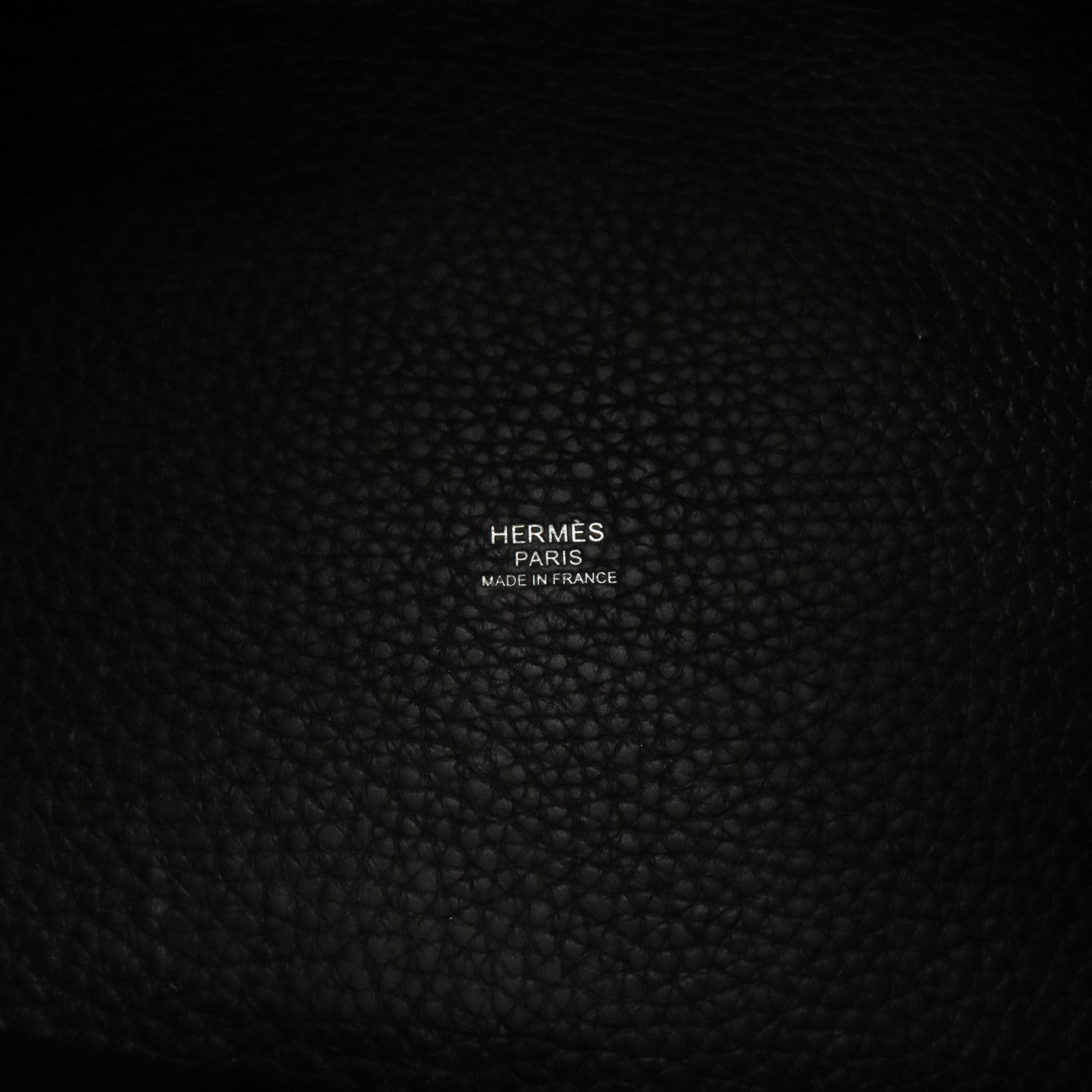 HERMES Clemence皮革Picotin MM銀扣手挽袋Noir黑色