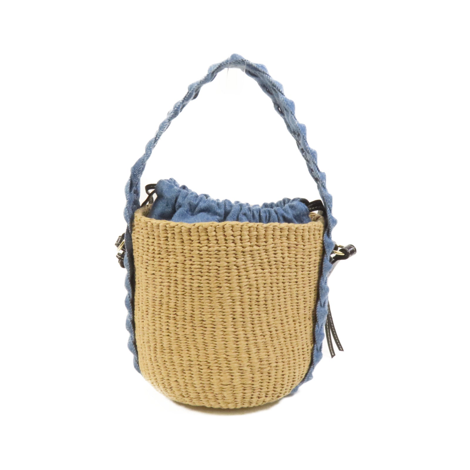 Chloe Raffia Denim Woody Small Basket Bag手挽肩背兩用袋