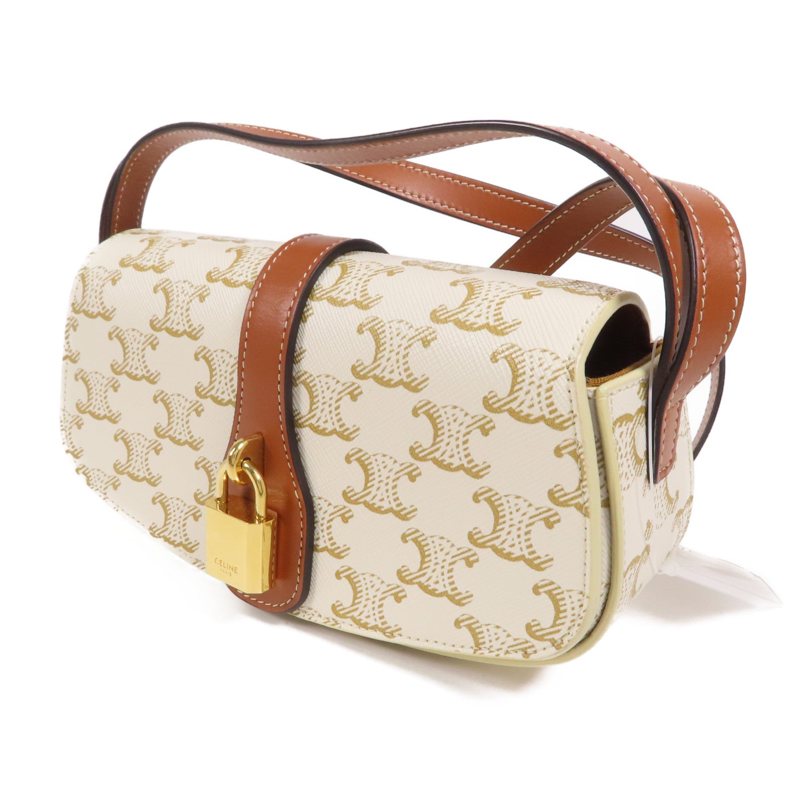 CELINE 塗層帆布Tabou Bag金扣手挽肩背兩用袋