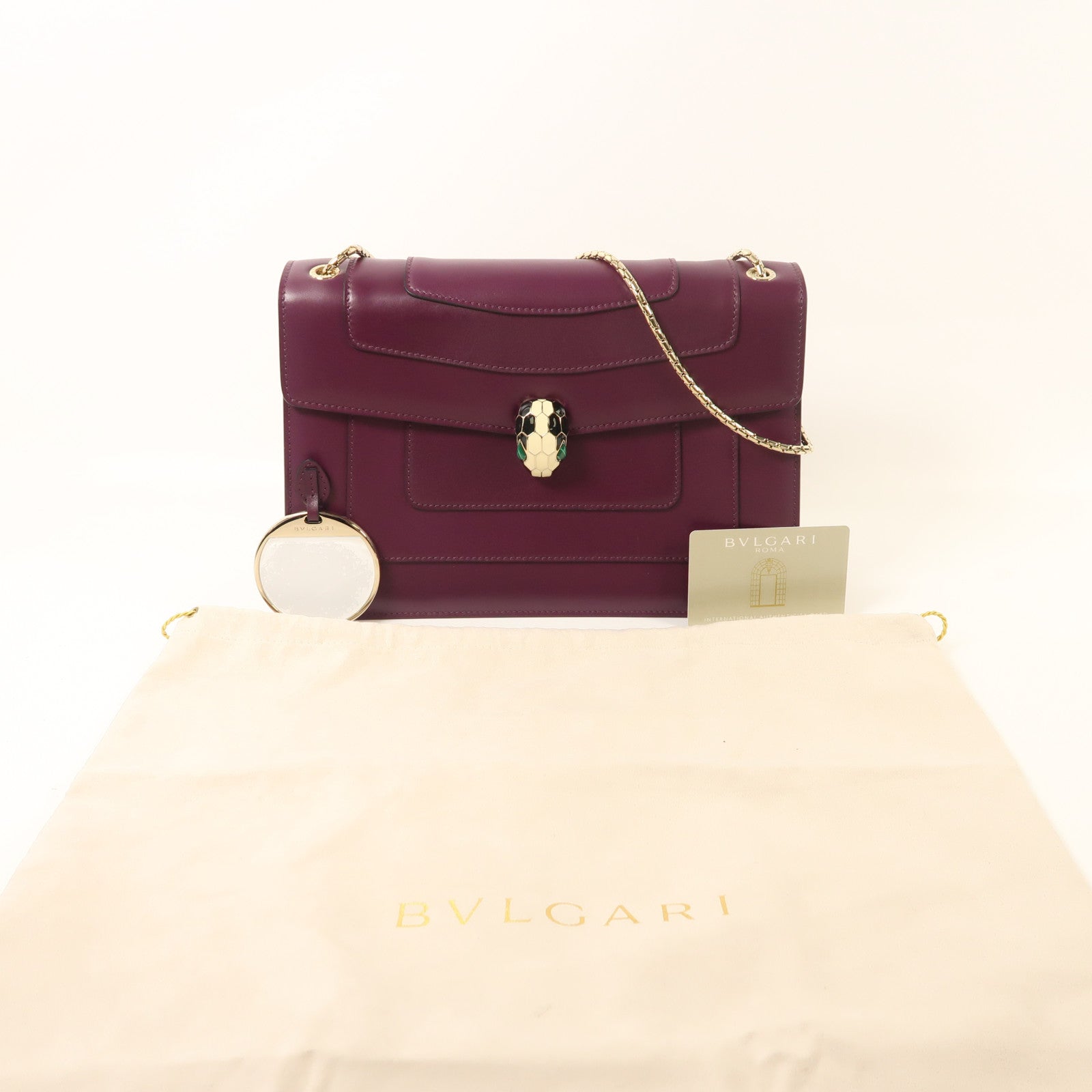 BVLGARI 牛皮皮革Serpenti Forever鏈帶肩背袋