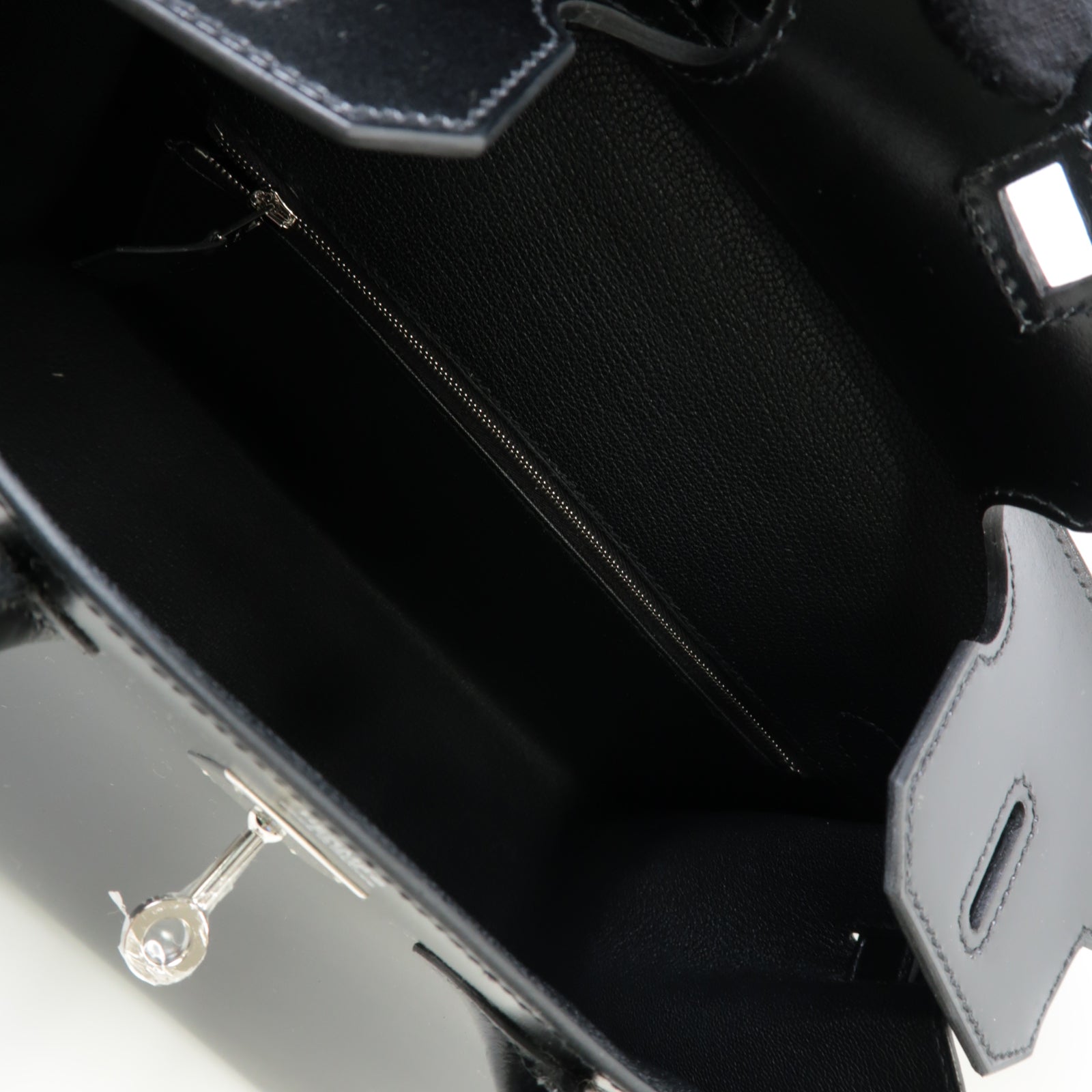 HERMES 【激減優惠】Box Calf皮革Birkin 30銀扣手挽袋黒色