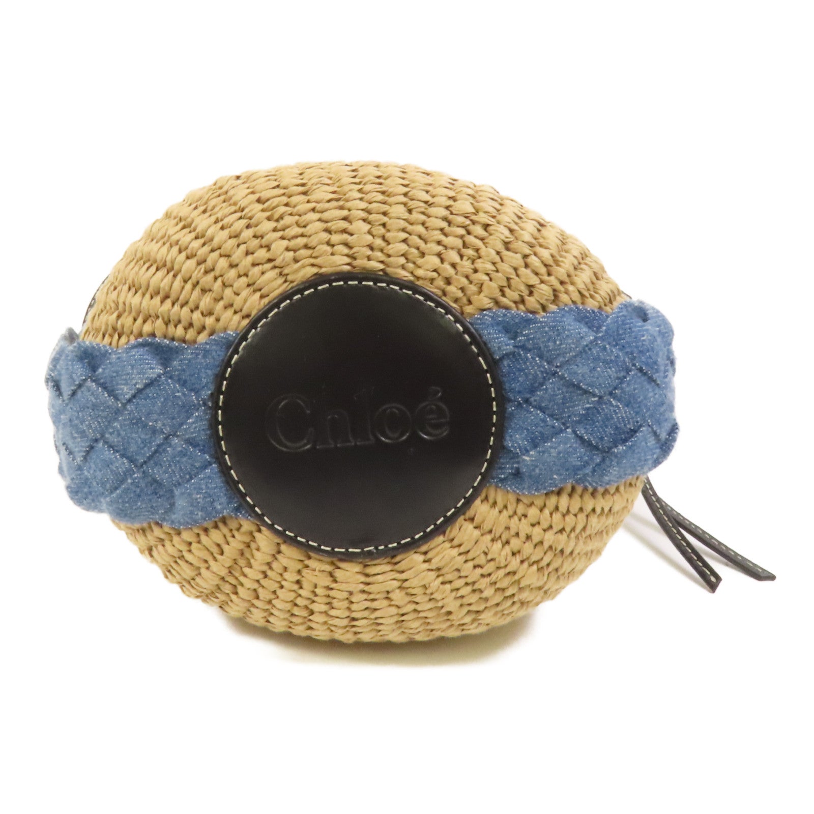 Chloe Raffia Denim Woody Small Basket Bag手挽肩背兩用袋