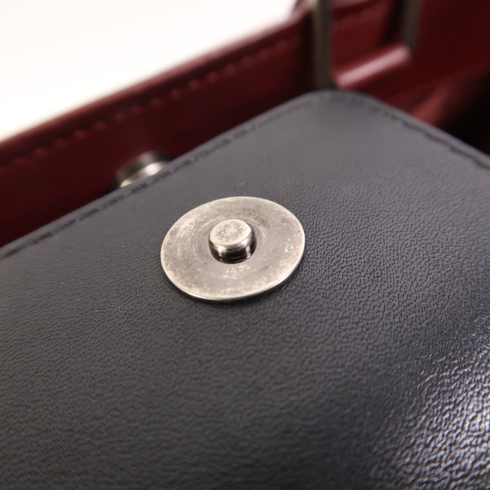 CHANEL 牛皮皮革2 Way Shoulder銀扣手挽肩背兩用袋